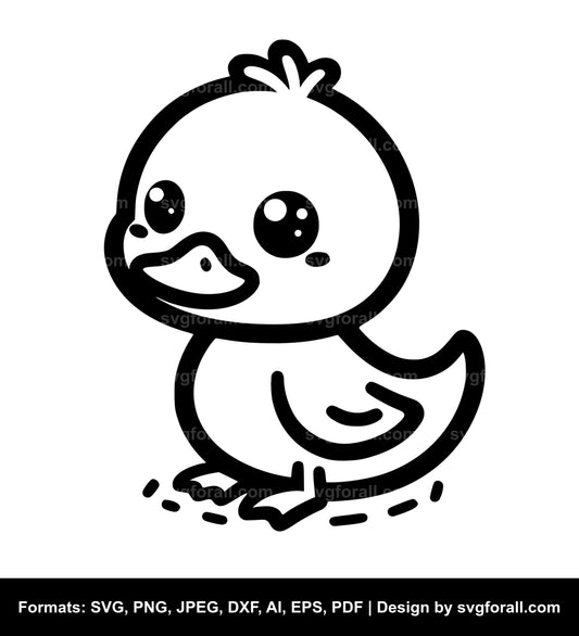 Cute Duck Vector SVG