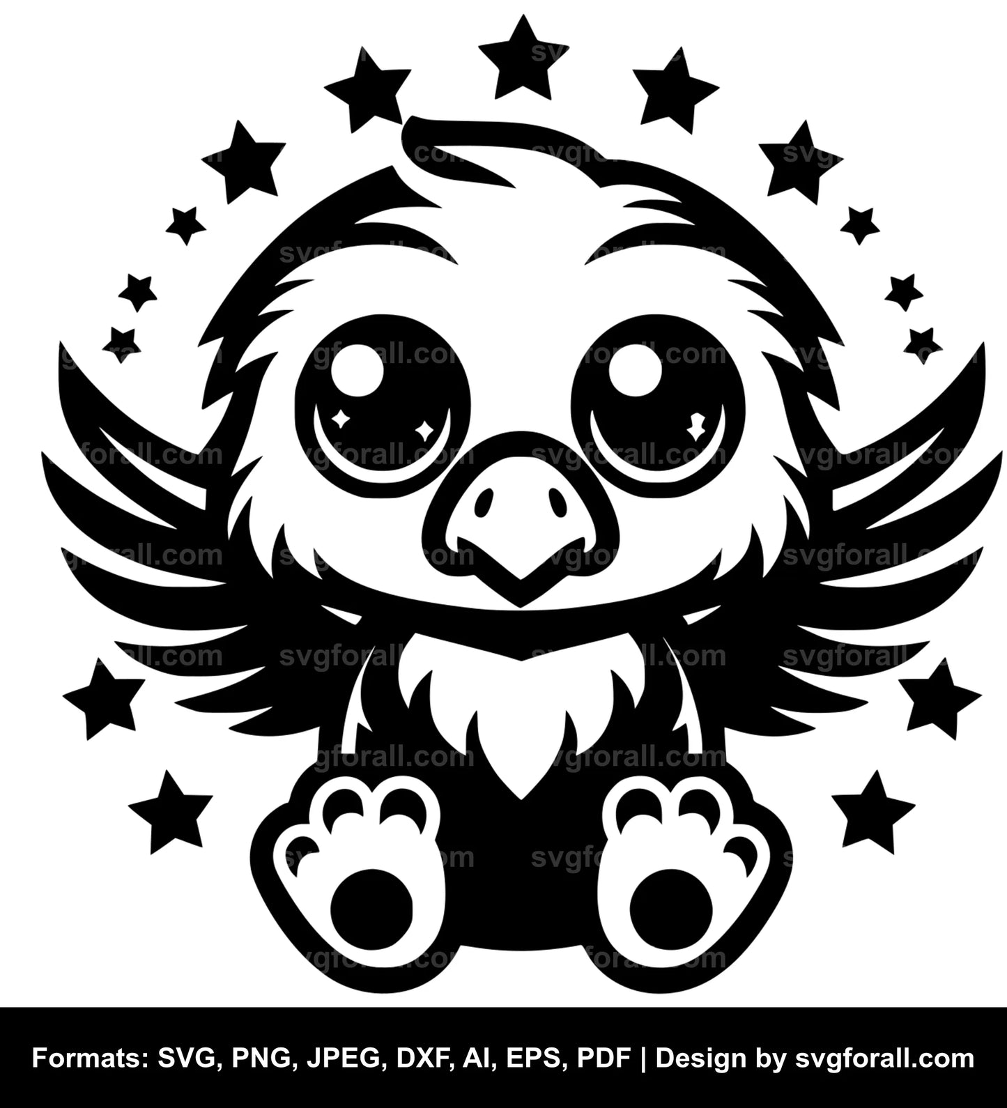 Cute Eagle SVG Vector