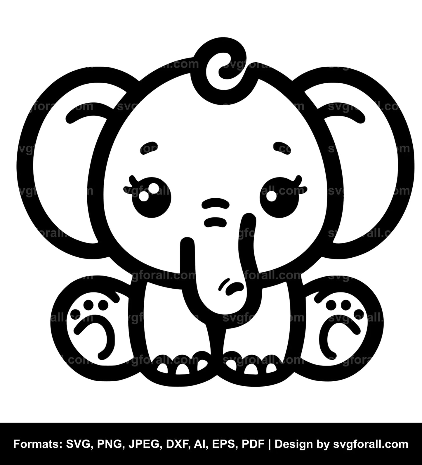 Cute Elephant SVG