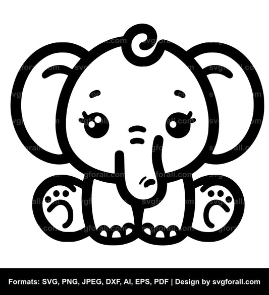 Cute Elephant SVG