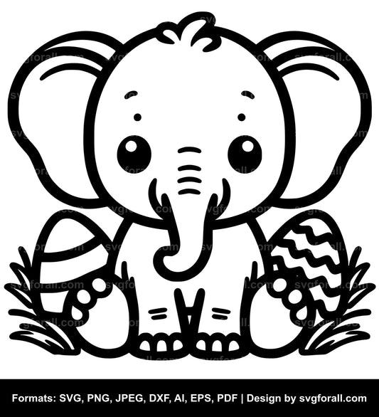 Cute Elephant SVG PNG