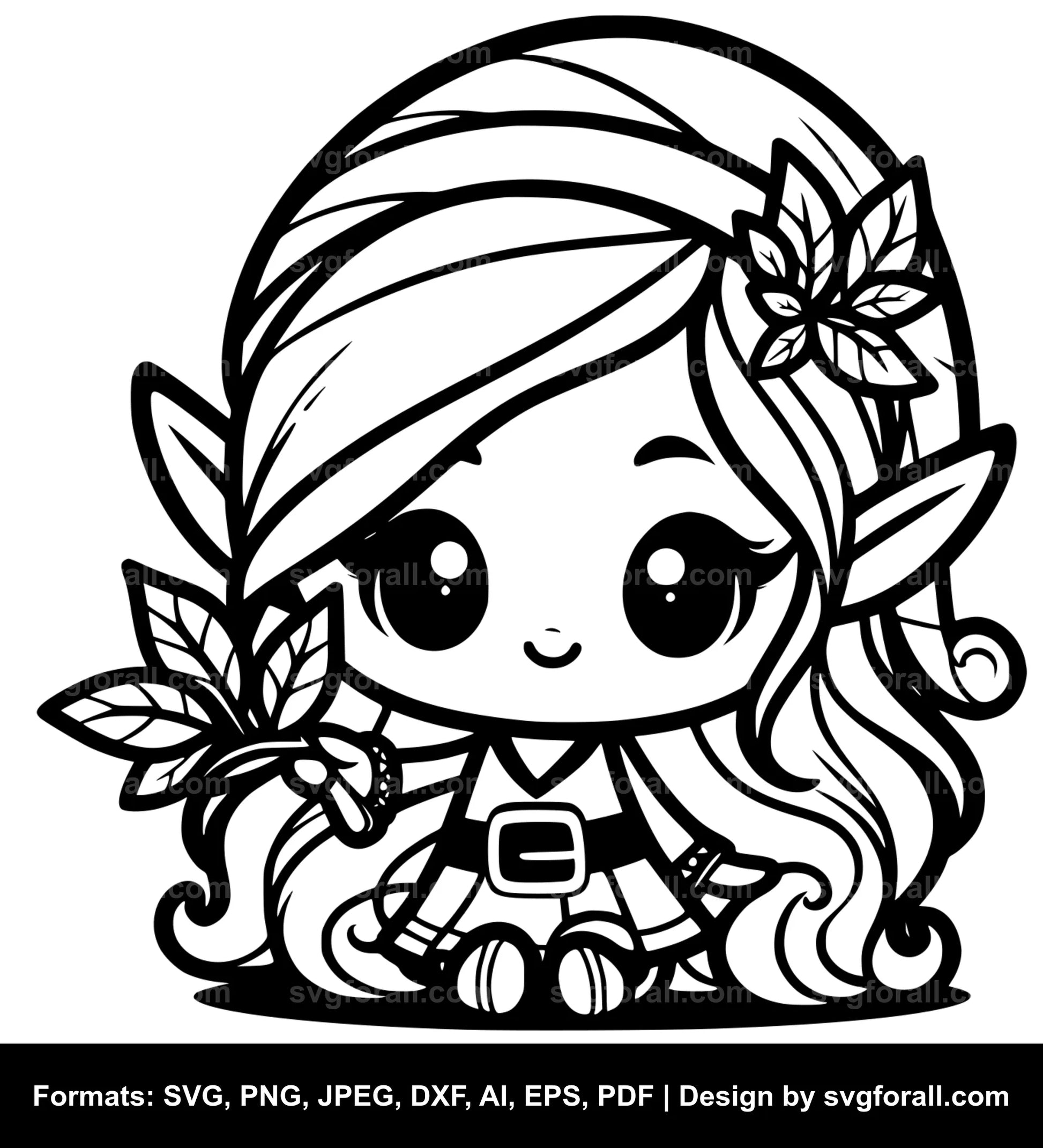 Cute Elf Vector SVG