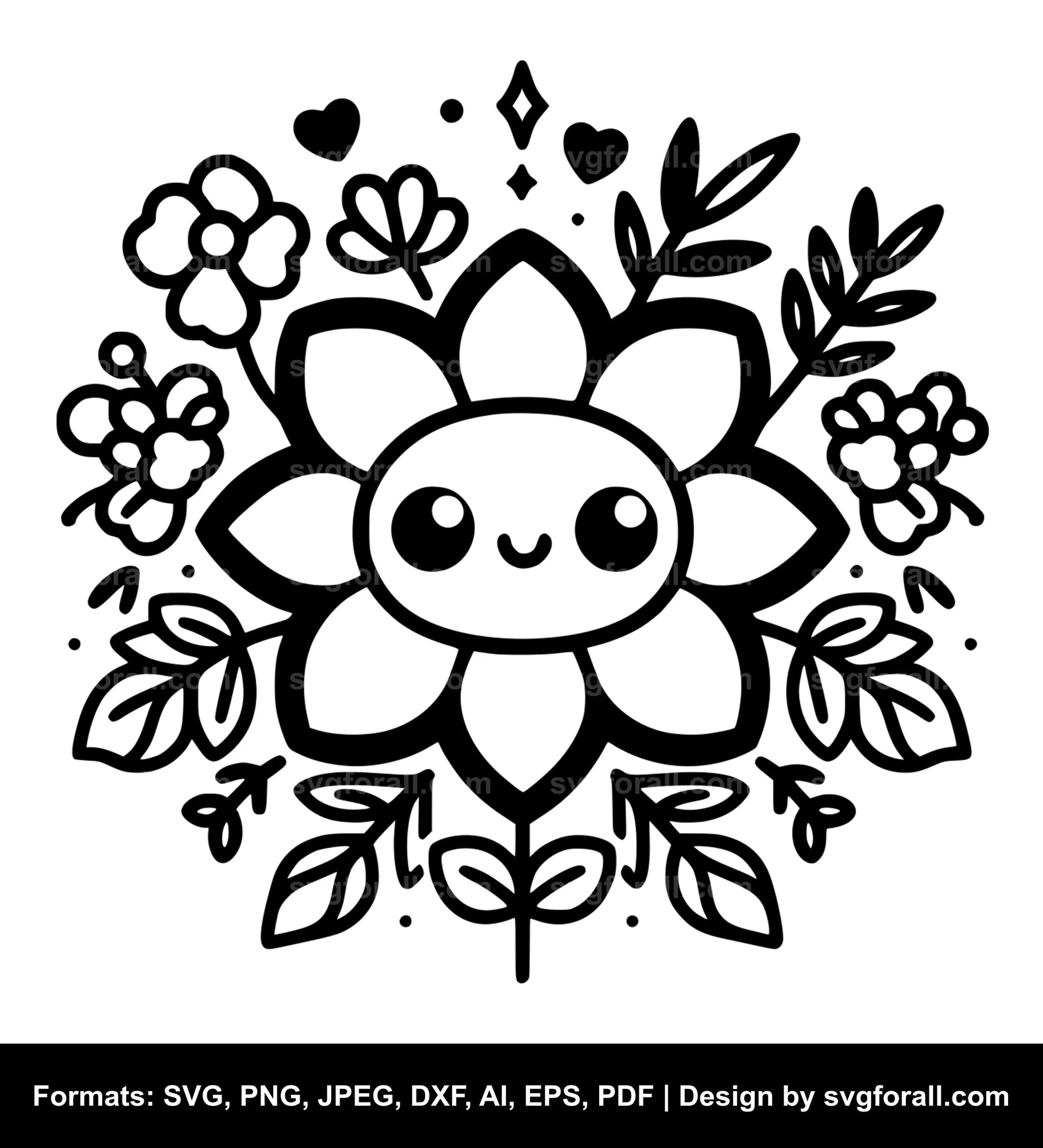 Cute Flower SVG Design