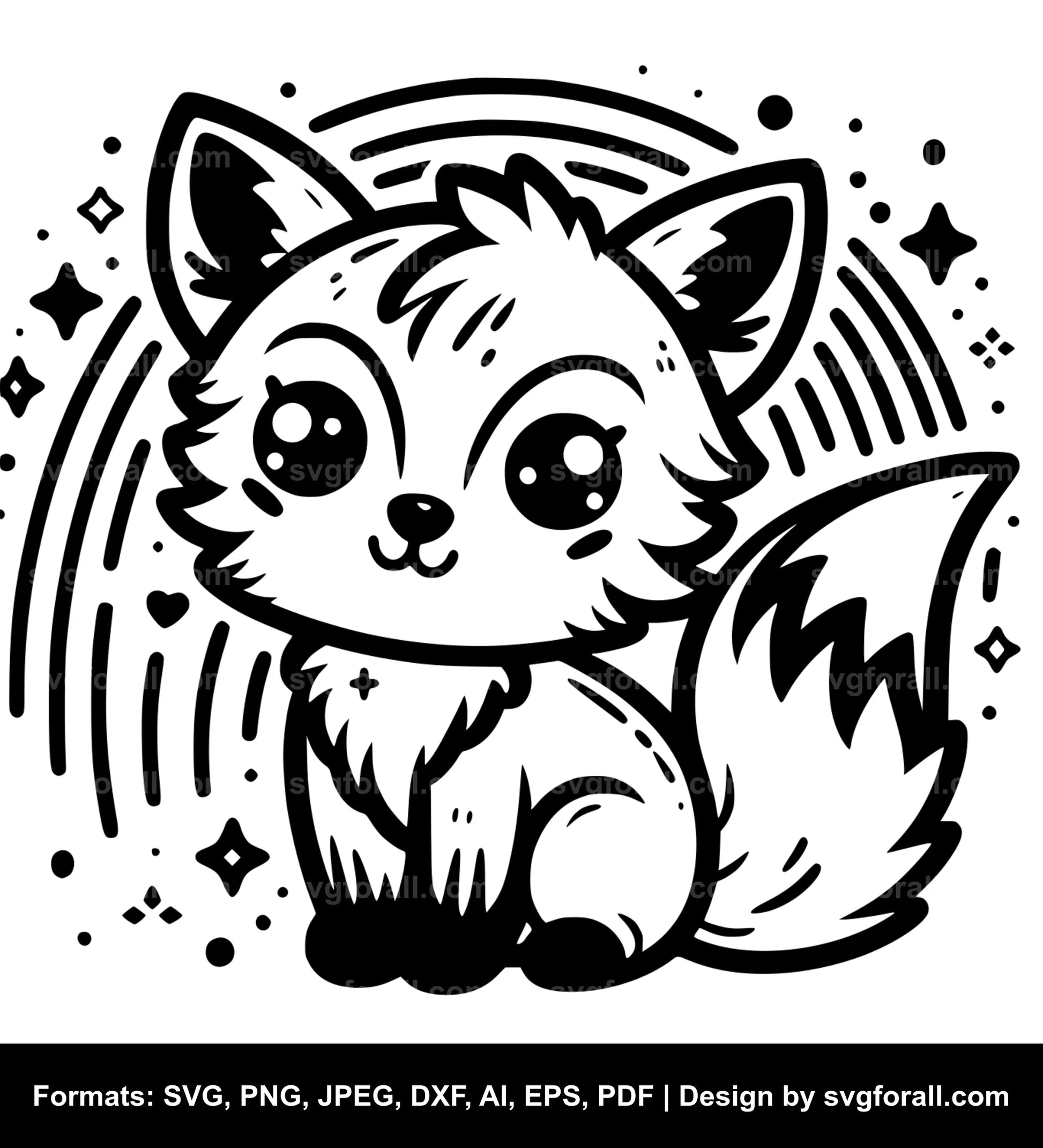 Cute Fox SVG Design