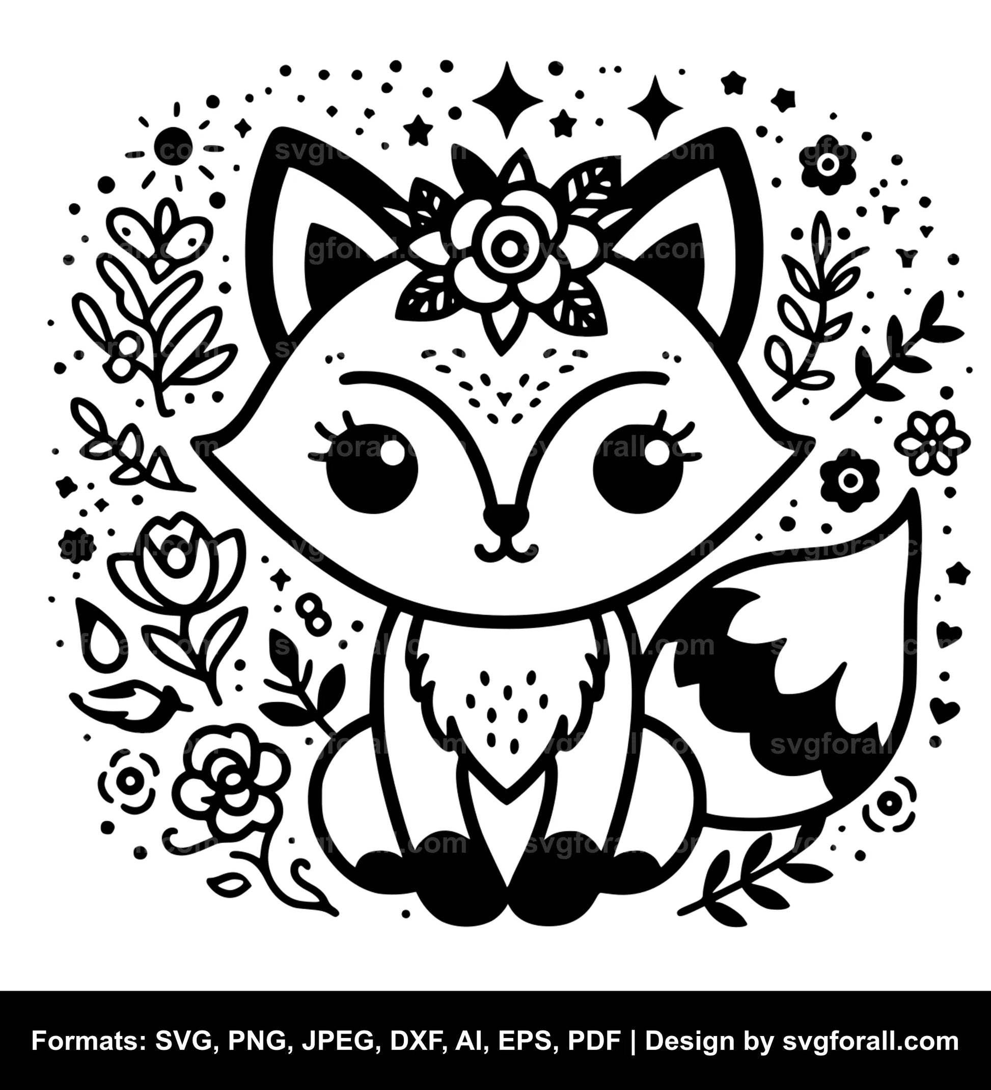 Cute Fox SVG PNG