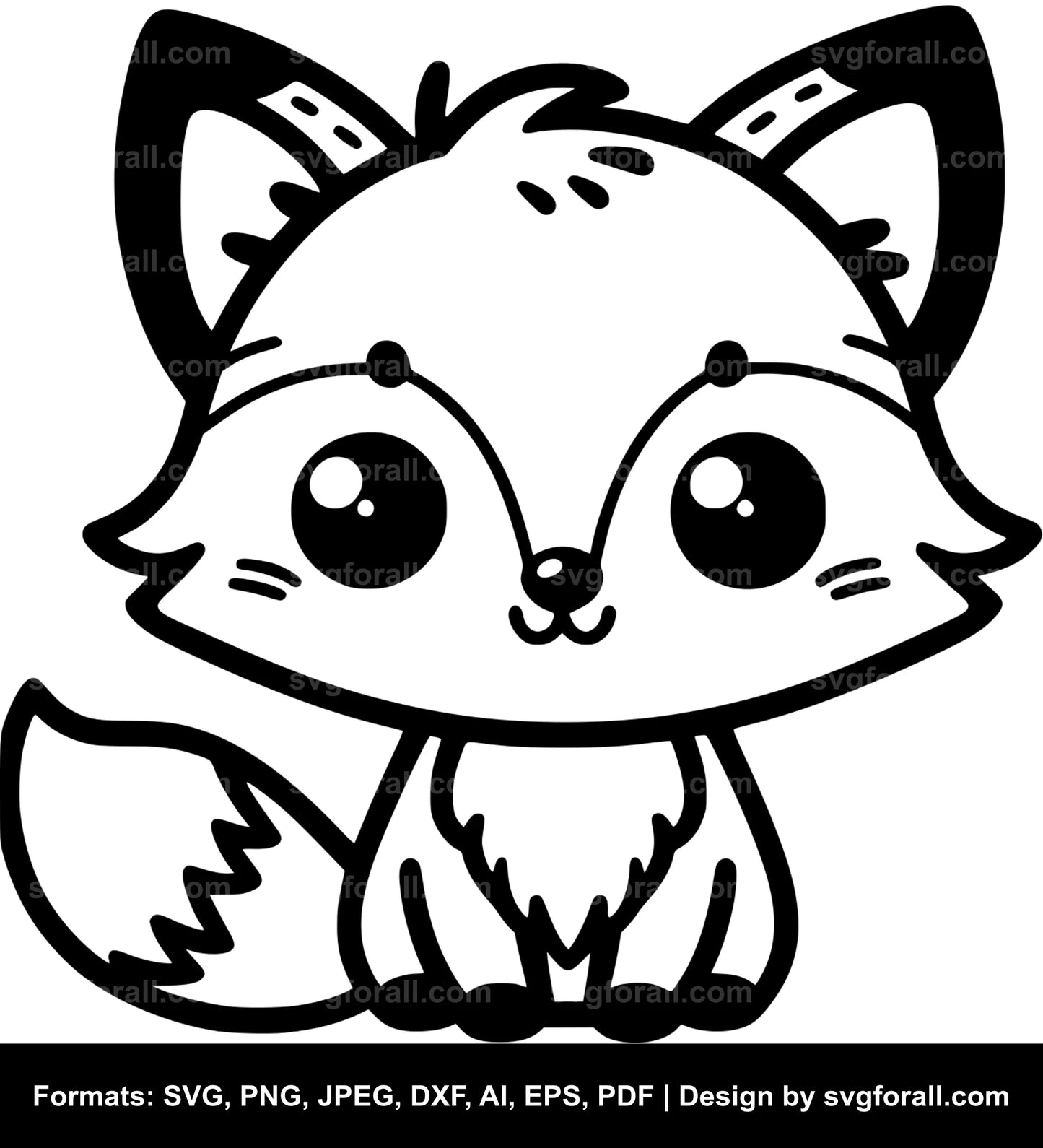 Cute Fox SVG Vector