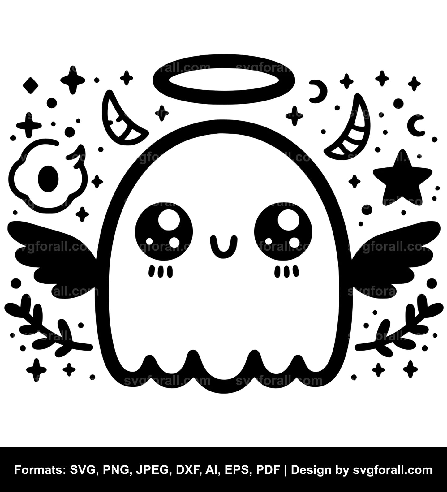 Cute Ghost Face SVG Design