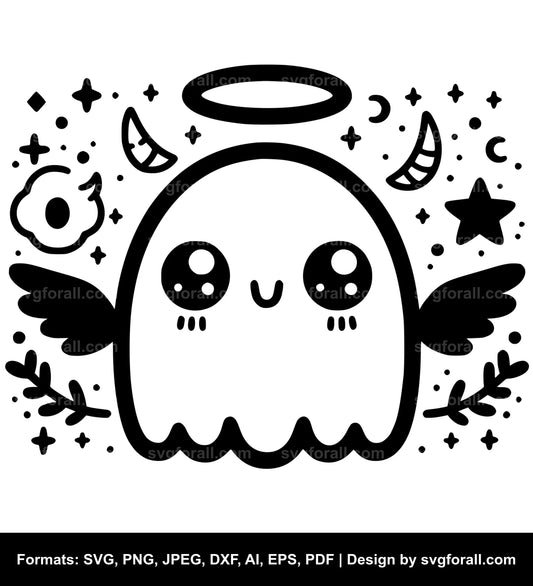 Cute Ghost Face SVG Design