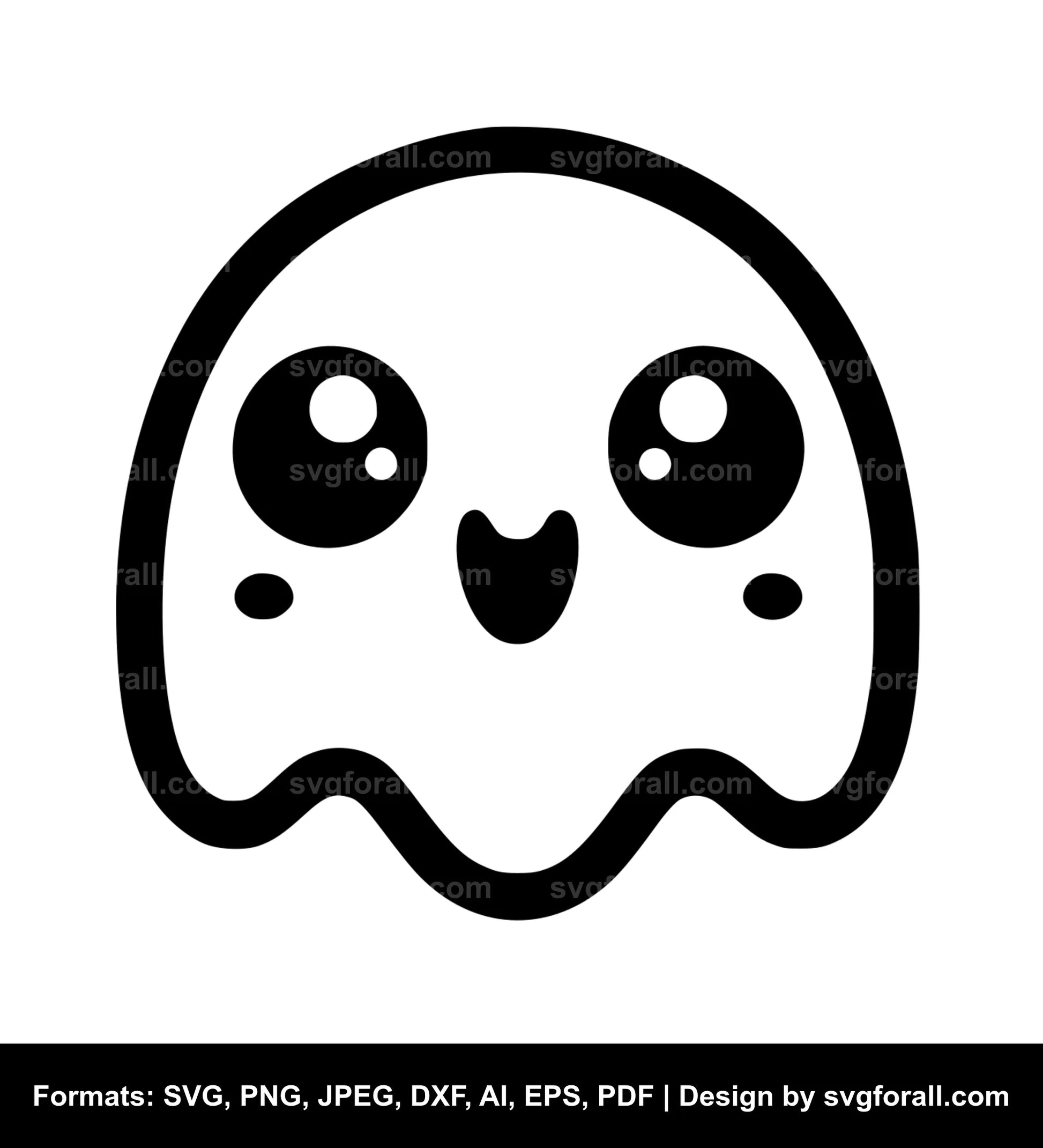 Cute Ghost Face SVG File