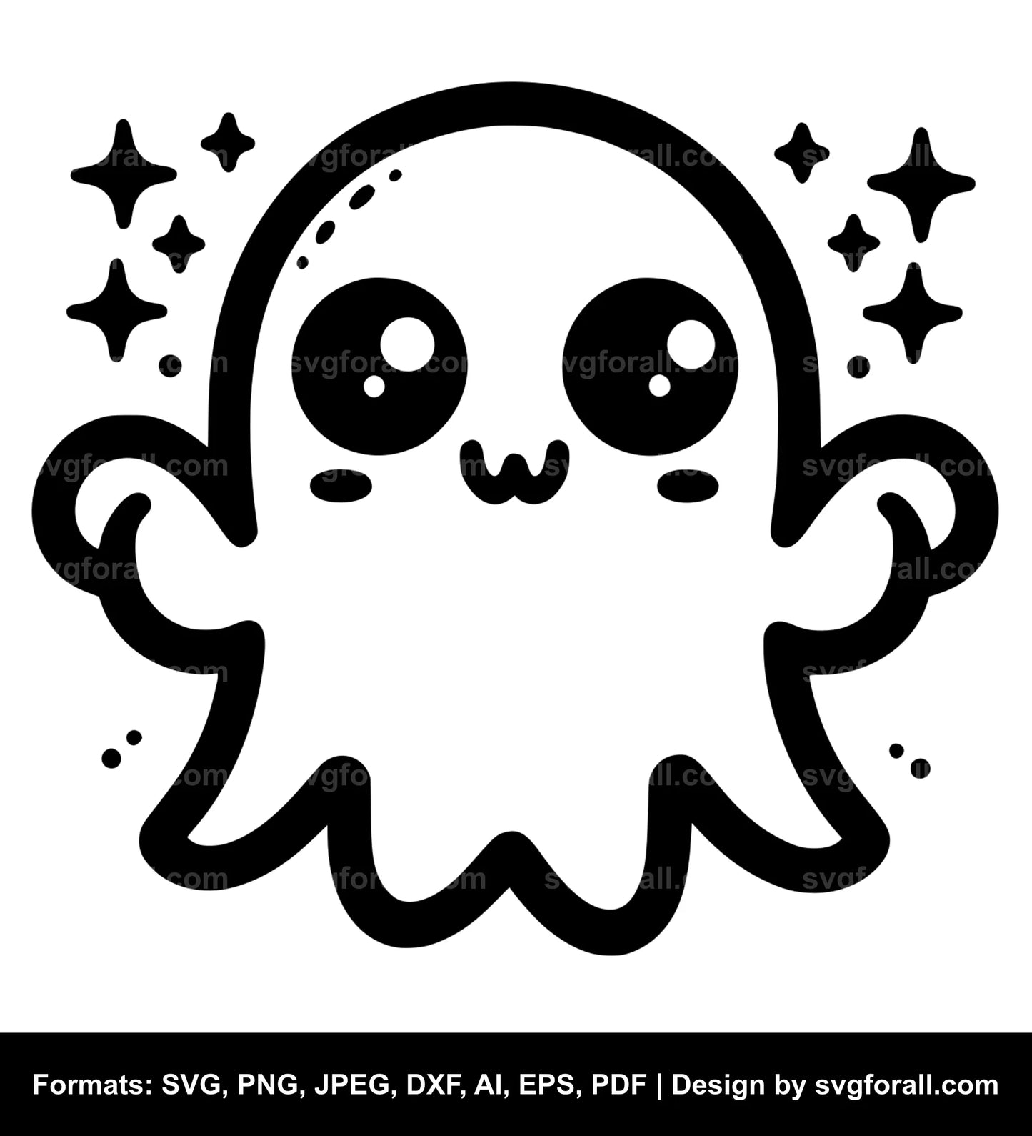 Cute Ghost Face SVG Vector