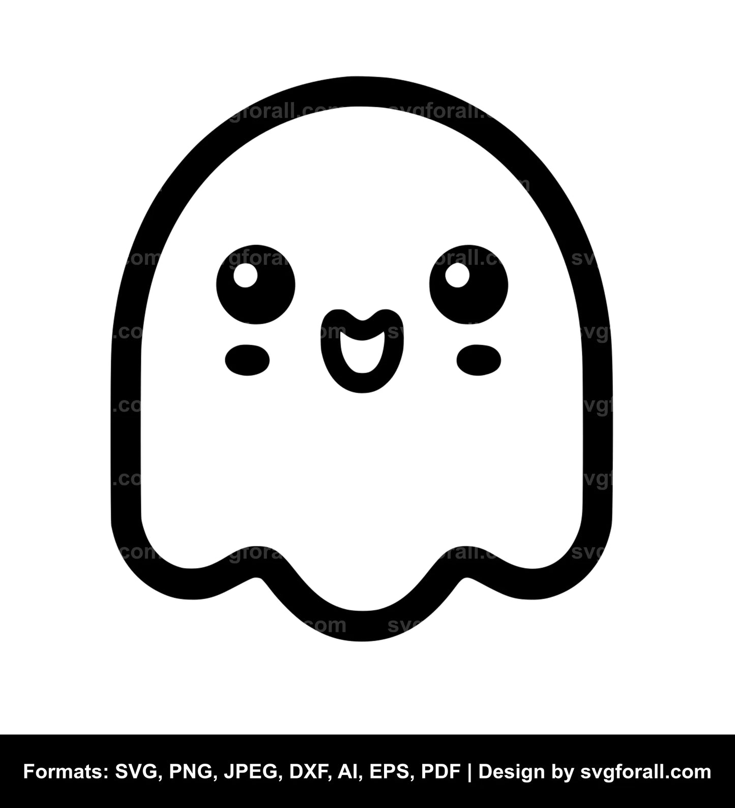 Cute Ghost Face Vector SVG