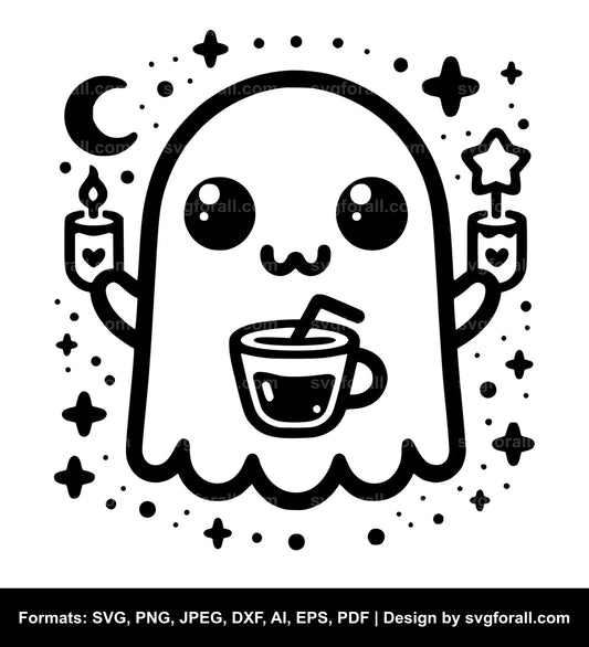 Cute Ghost SVG Design