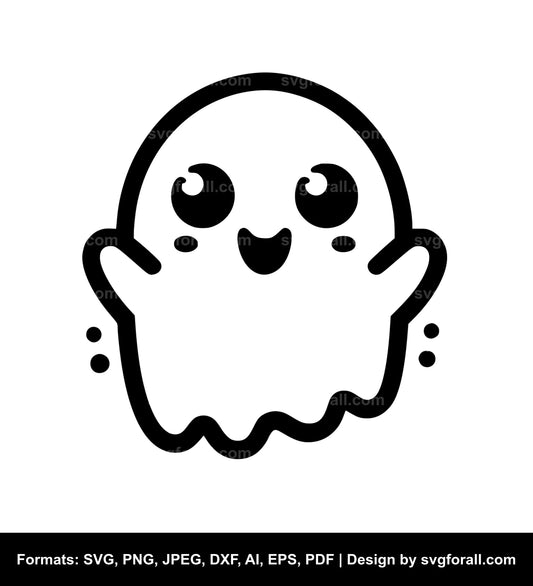 Cute Ghost SVG Vector