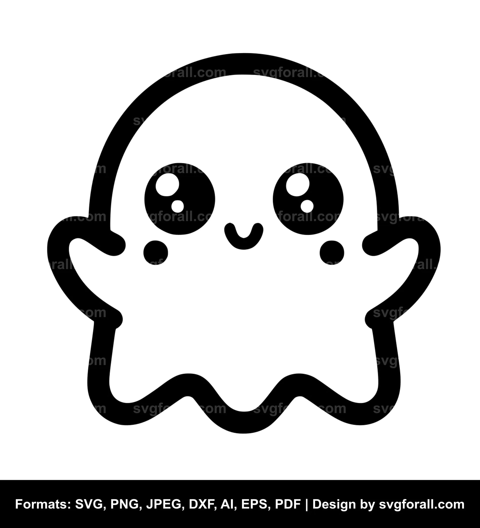 Cute Ghost Vector SVG