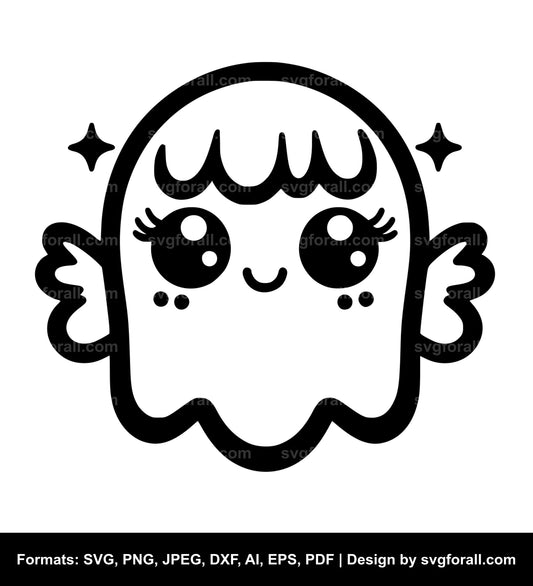 Cute Girl Ghost SVG