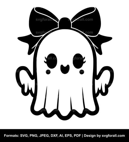 Cute Girl Ghost SVG PNG