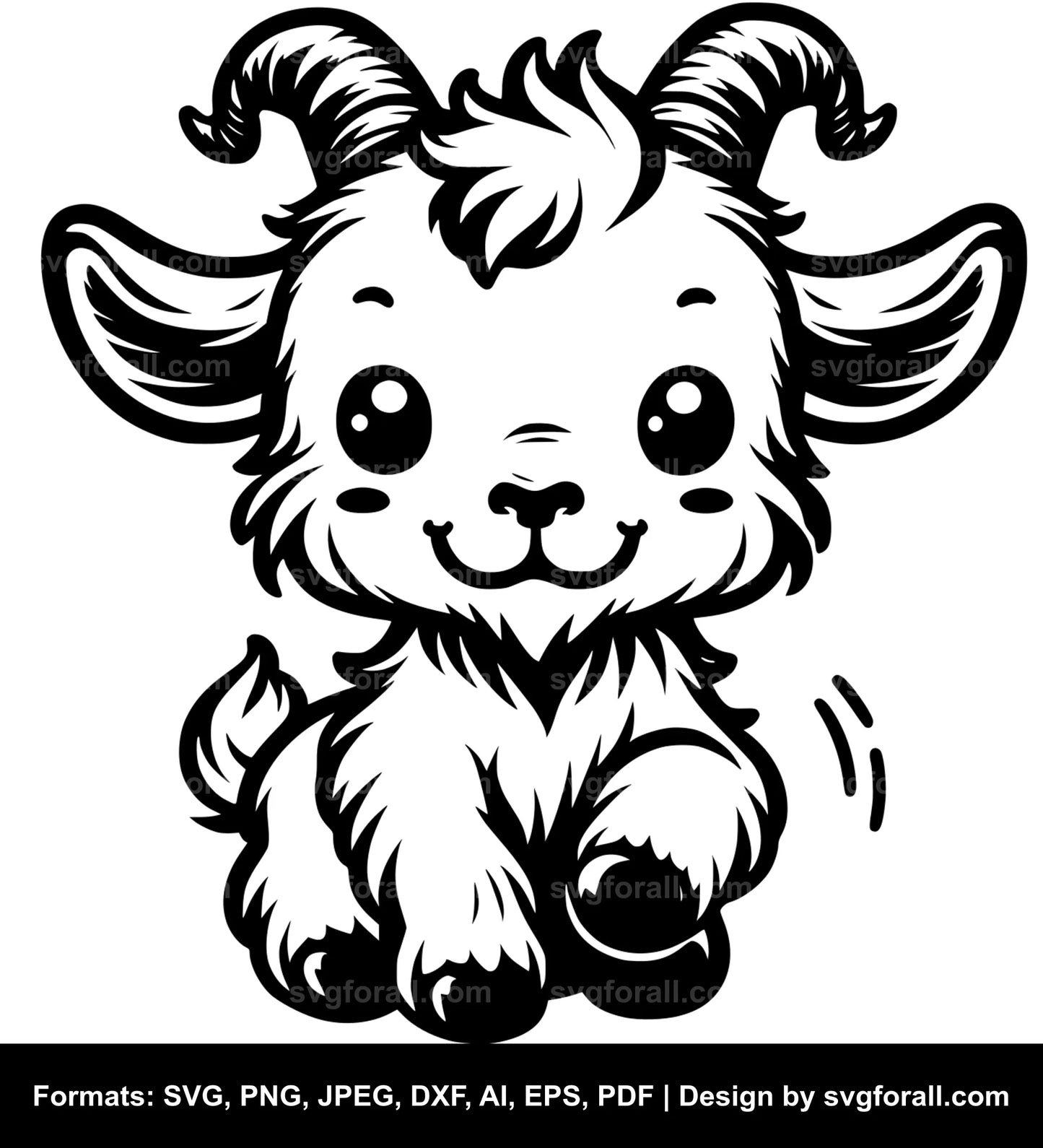 Cute Goat SVG PNG