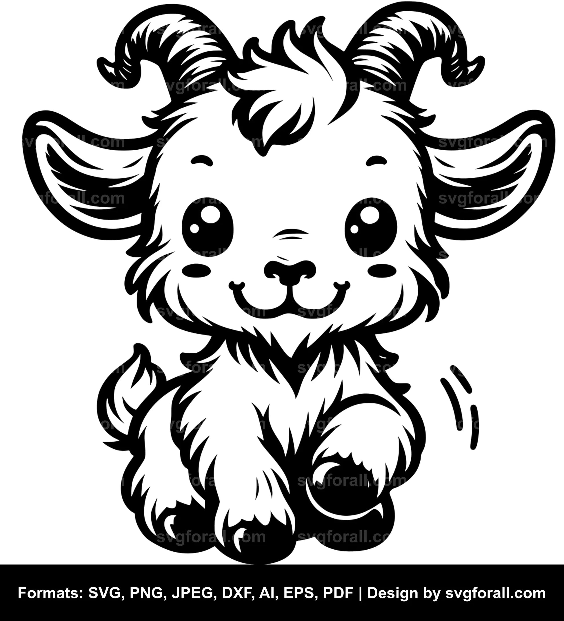 Cute Goat SVG PNG