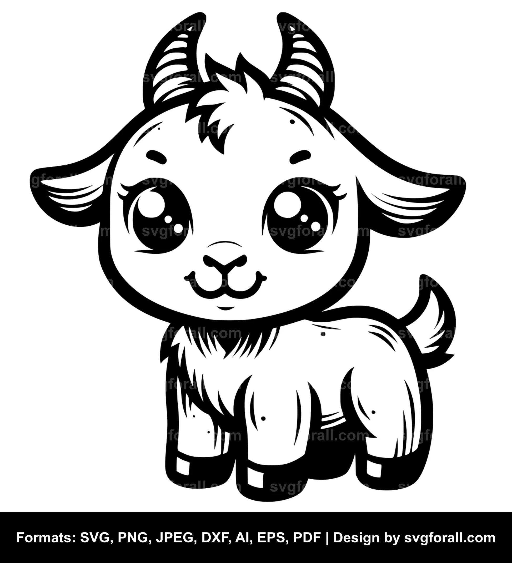 Cute Goat SVG Vector