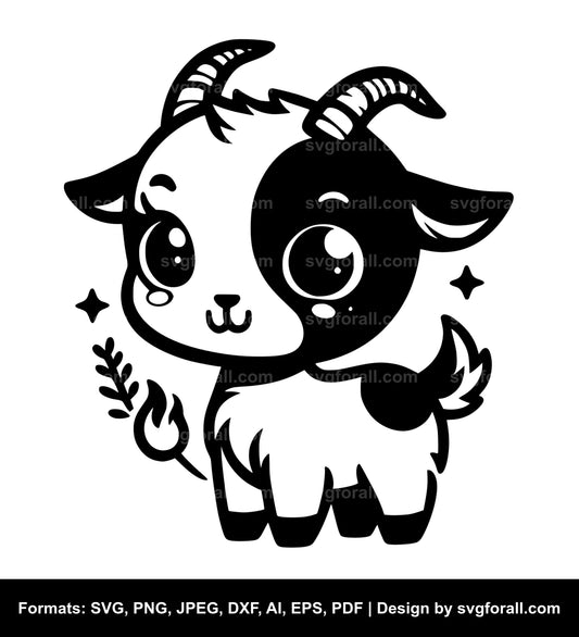 Cute Goat Vector SVG