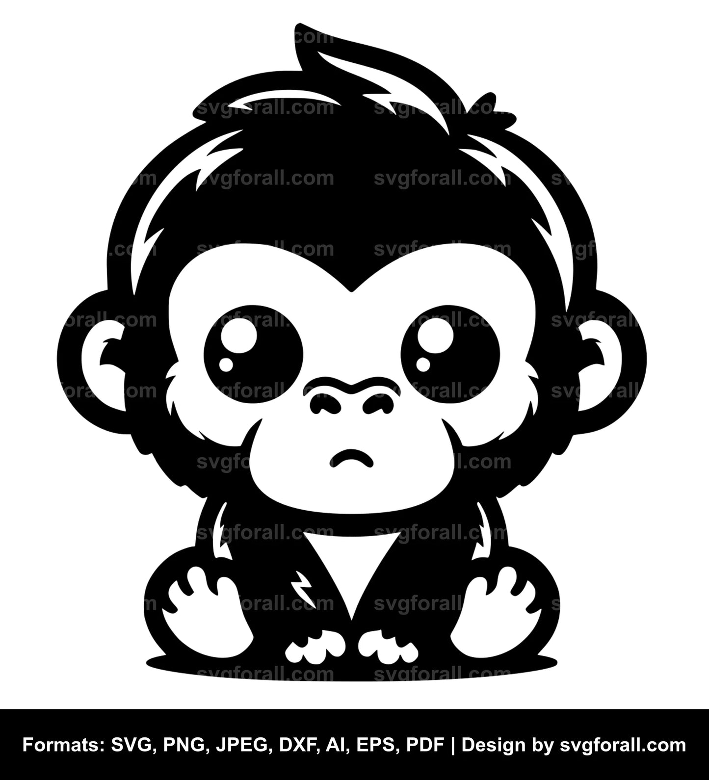 Cute Gorilla Cricut SVG