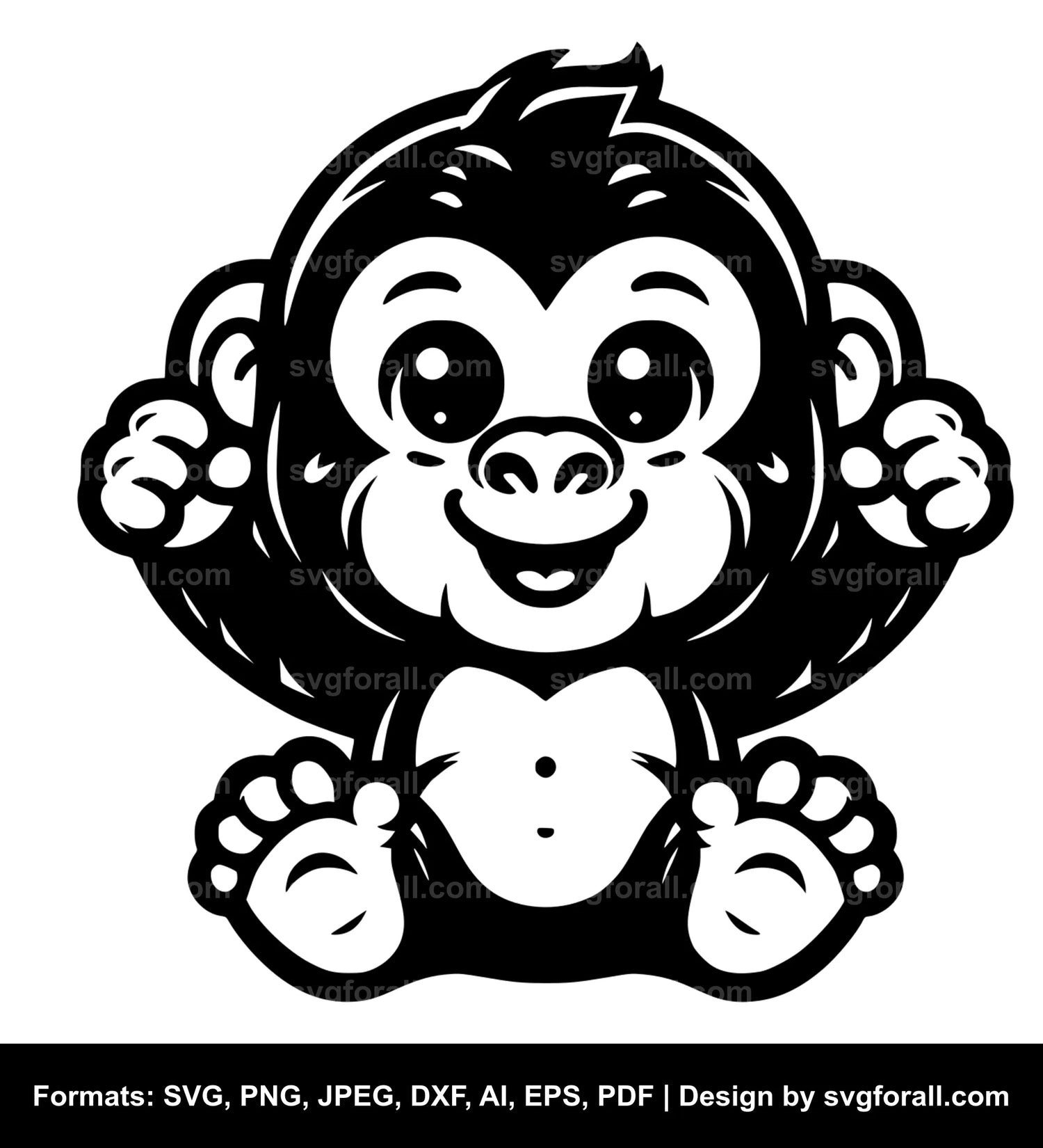 Cute Gorilla SVG Design