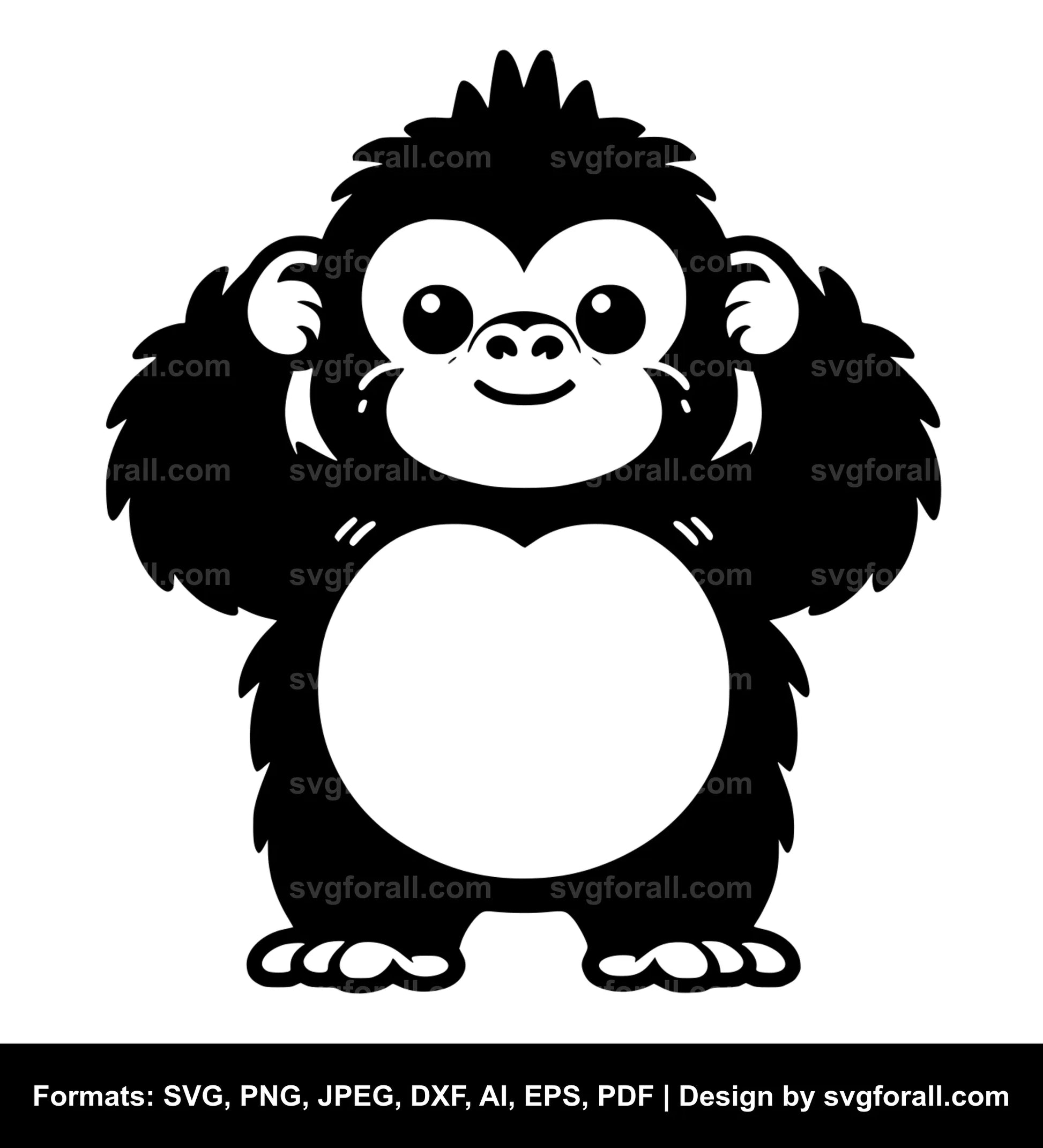 Cute Gorilla SVG File