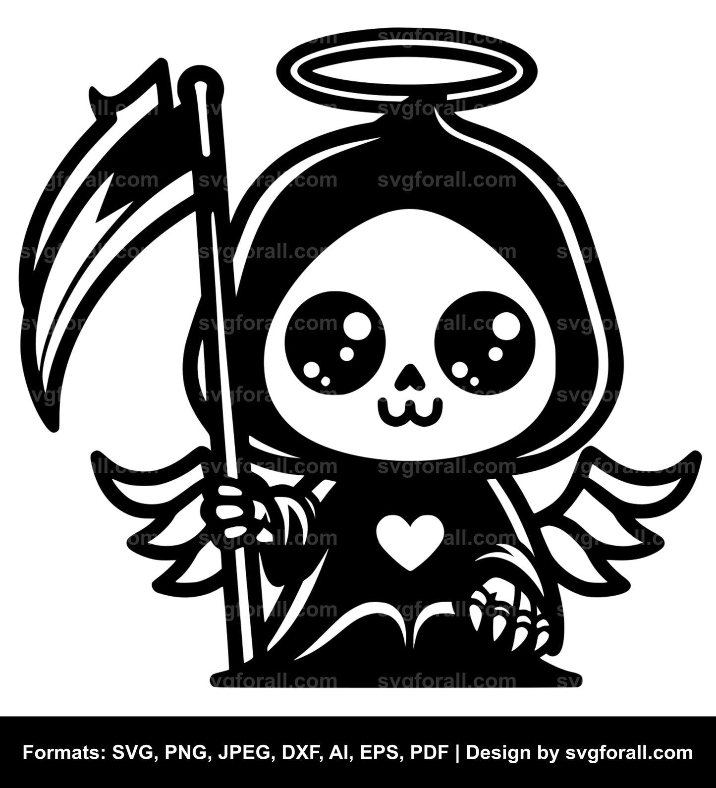 Cute Grim Reaper SVG