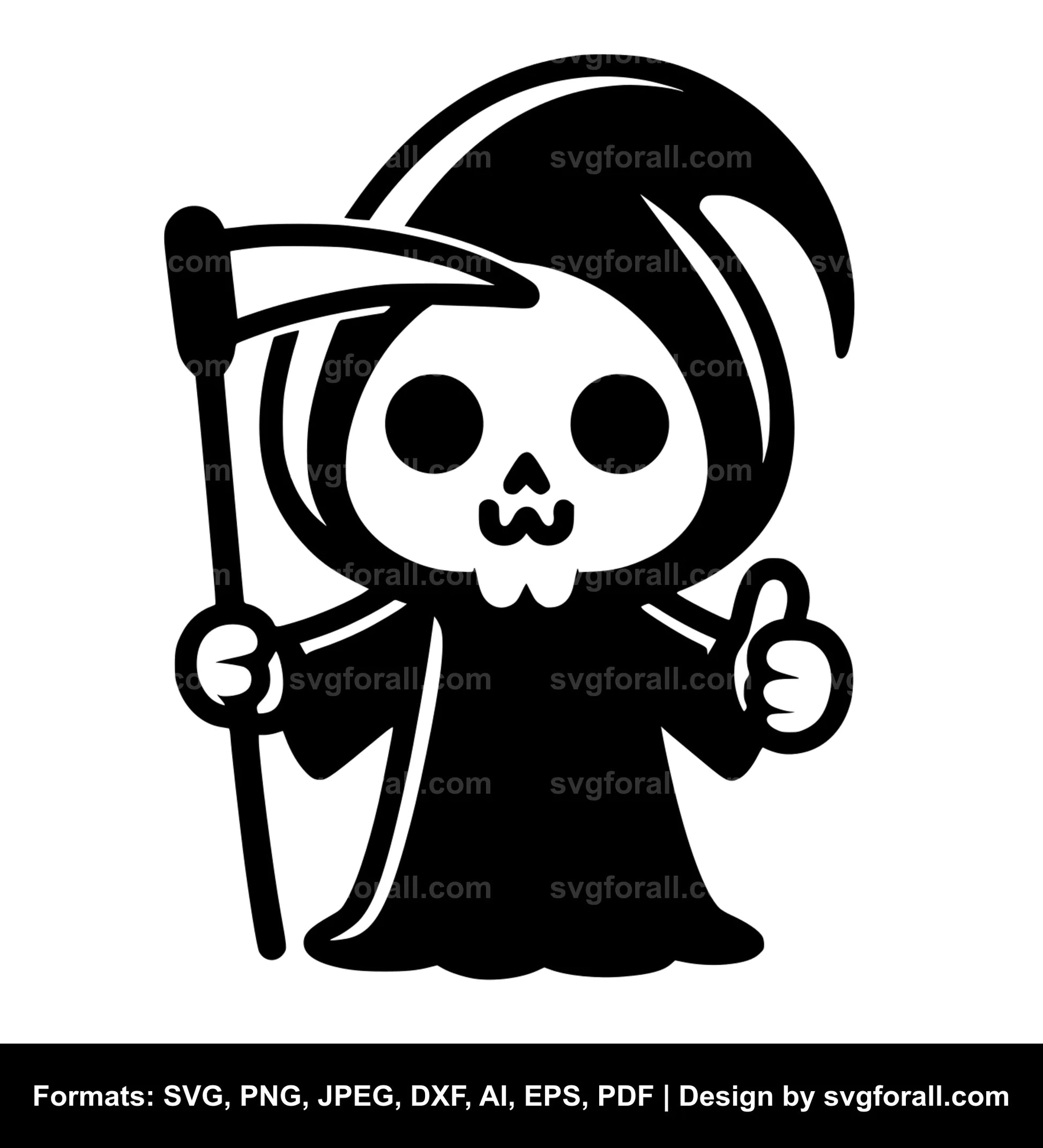 Cute Grim Reaper SVG File