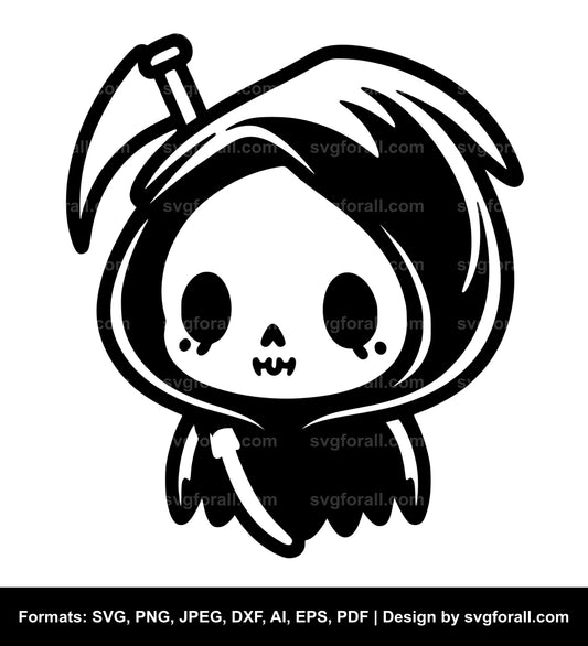 Cute Grim Reaper SVG Vector