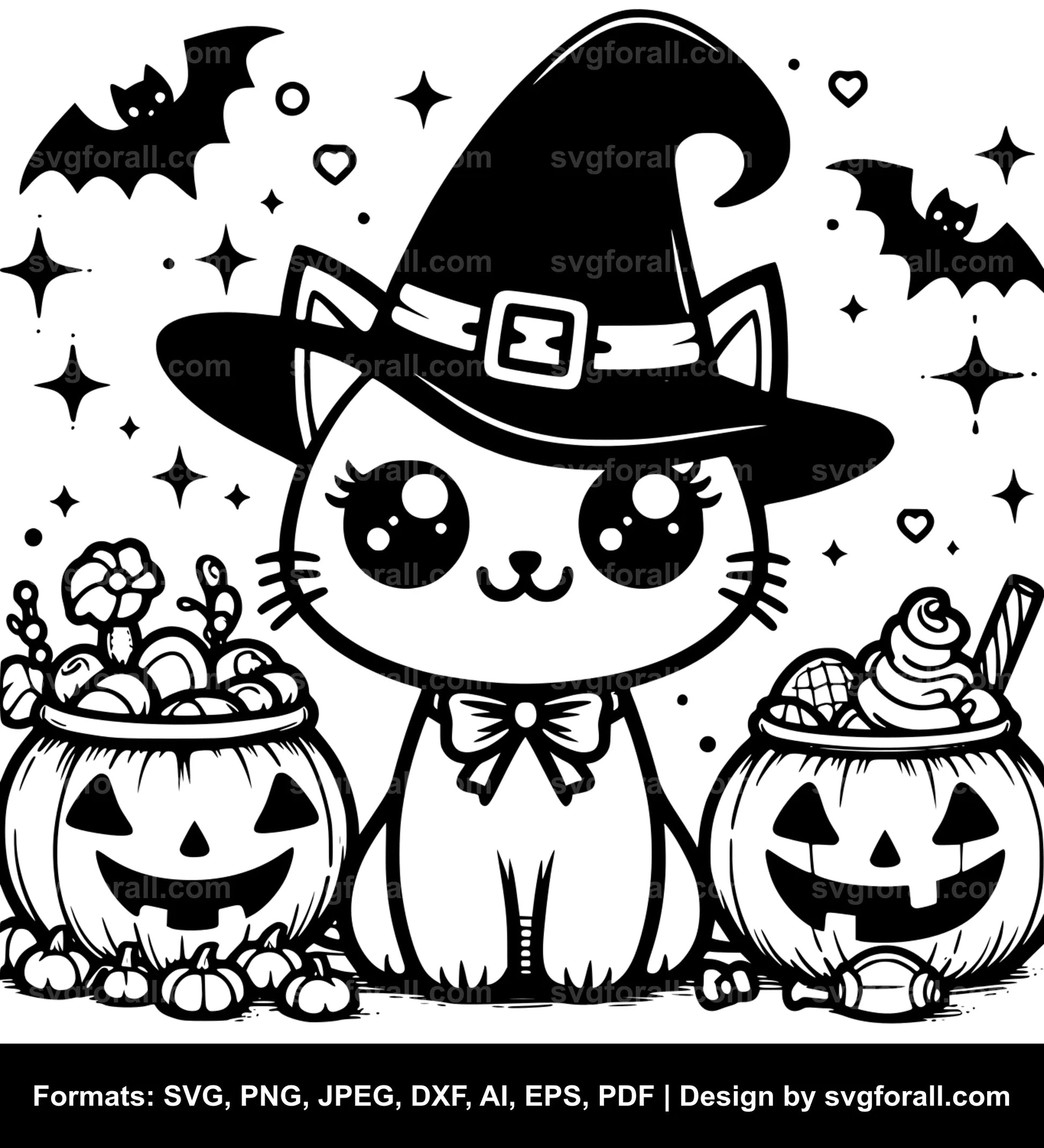 Cute Halloween Cat SVG