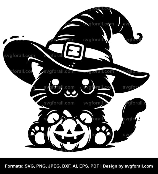 Cute Halloween Cat SVG File