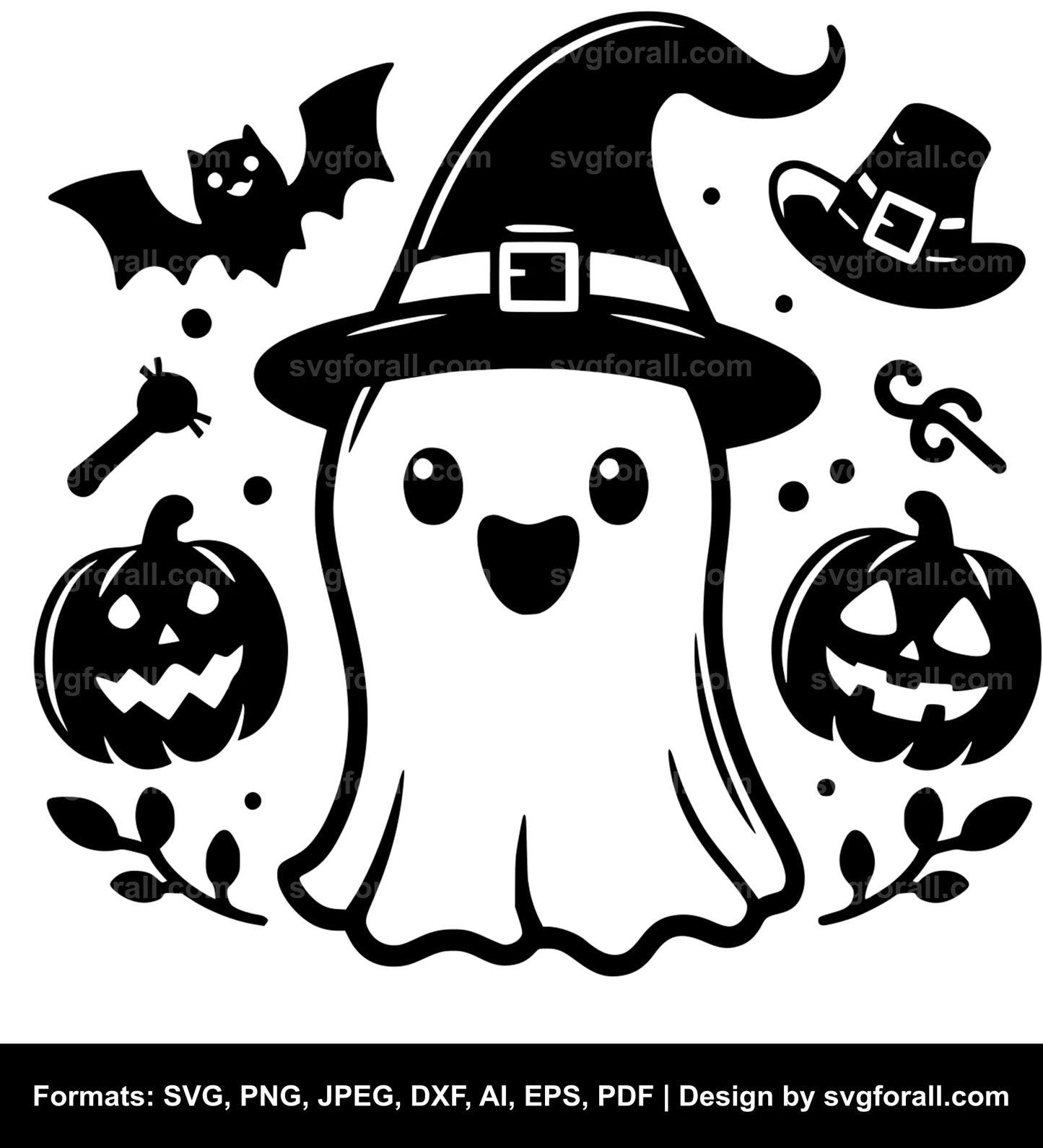 Cute Halloween Ghost SVG File