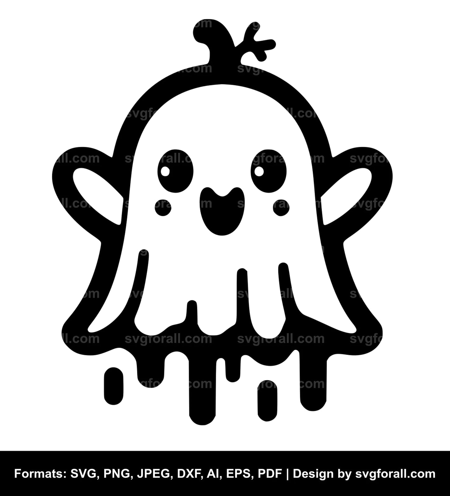 Cute Halloween Ghost Vector SVG