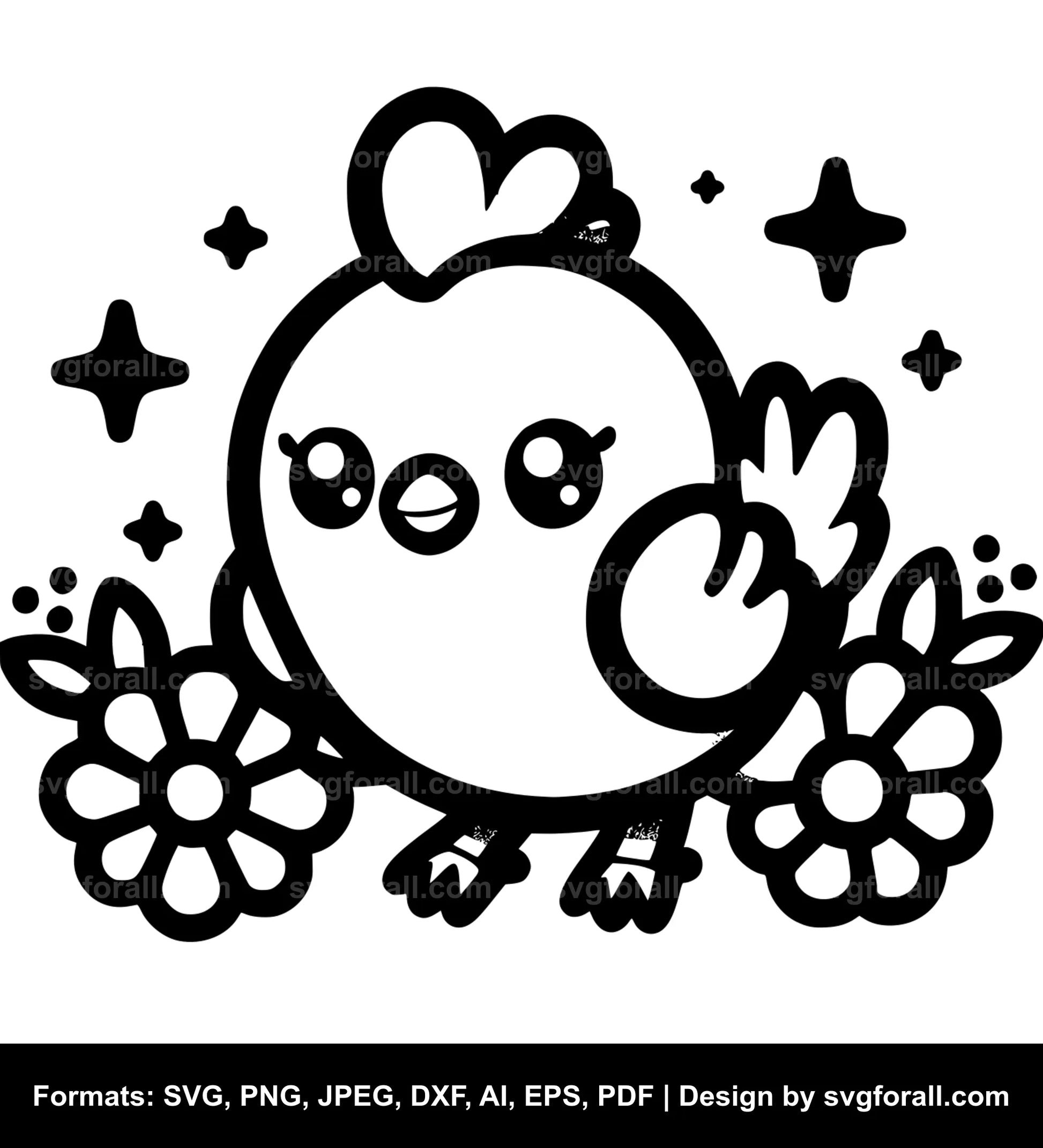 Cute Hen Cricut SVG