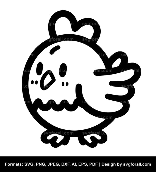 Cute Hen SVG Design