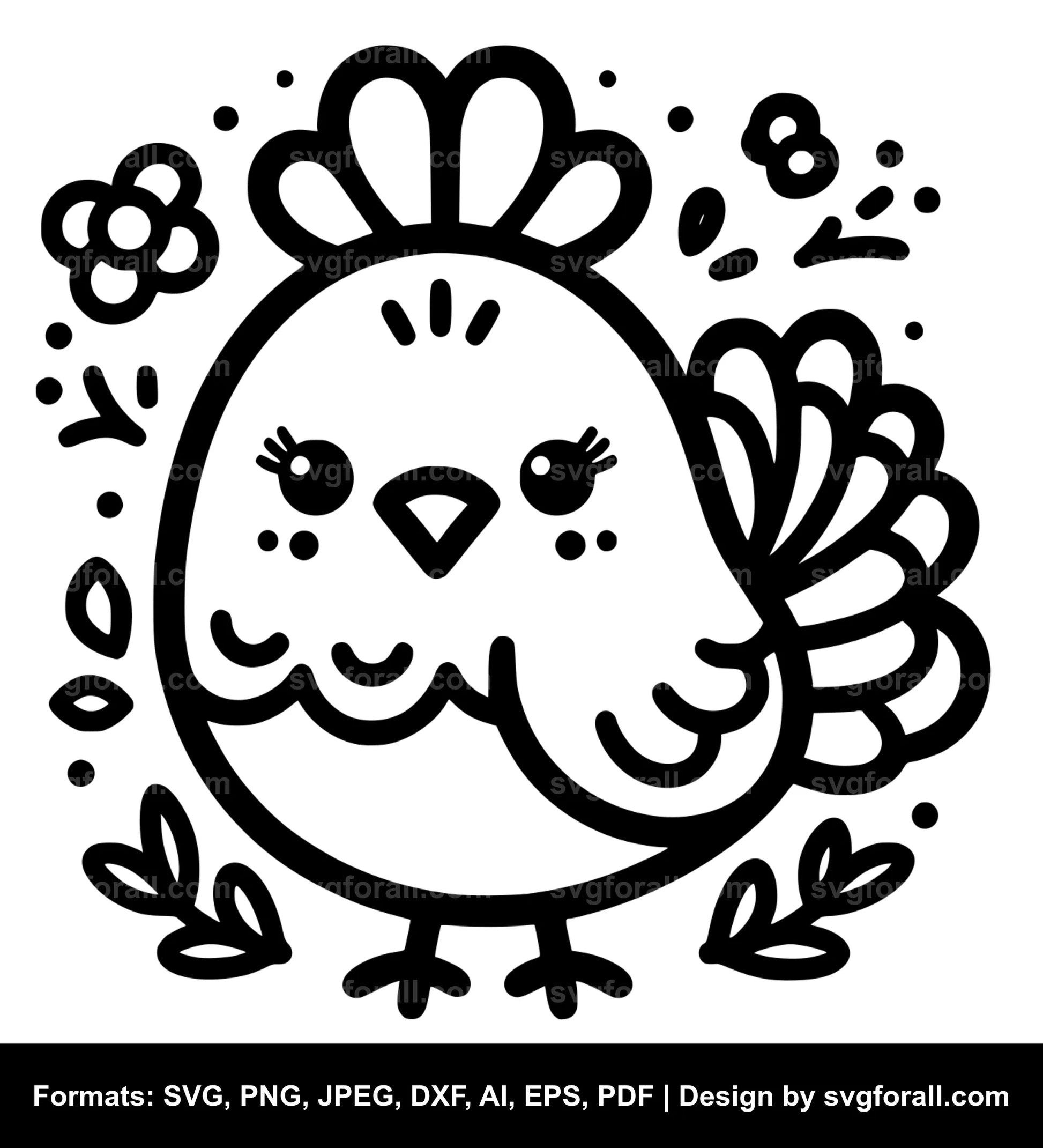 Cute Hen SVG File