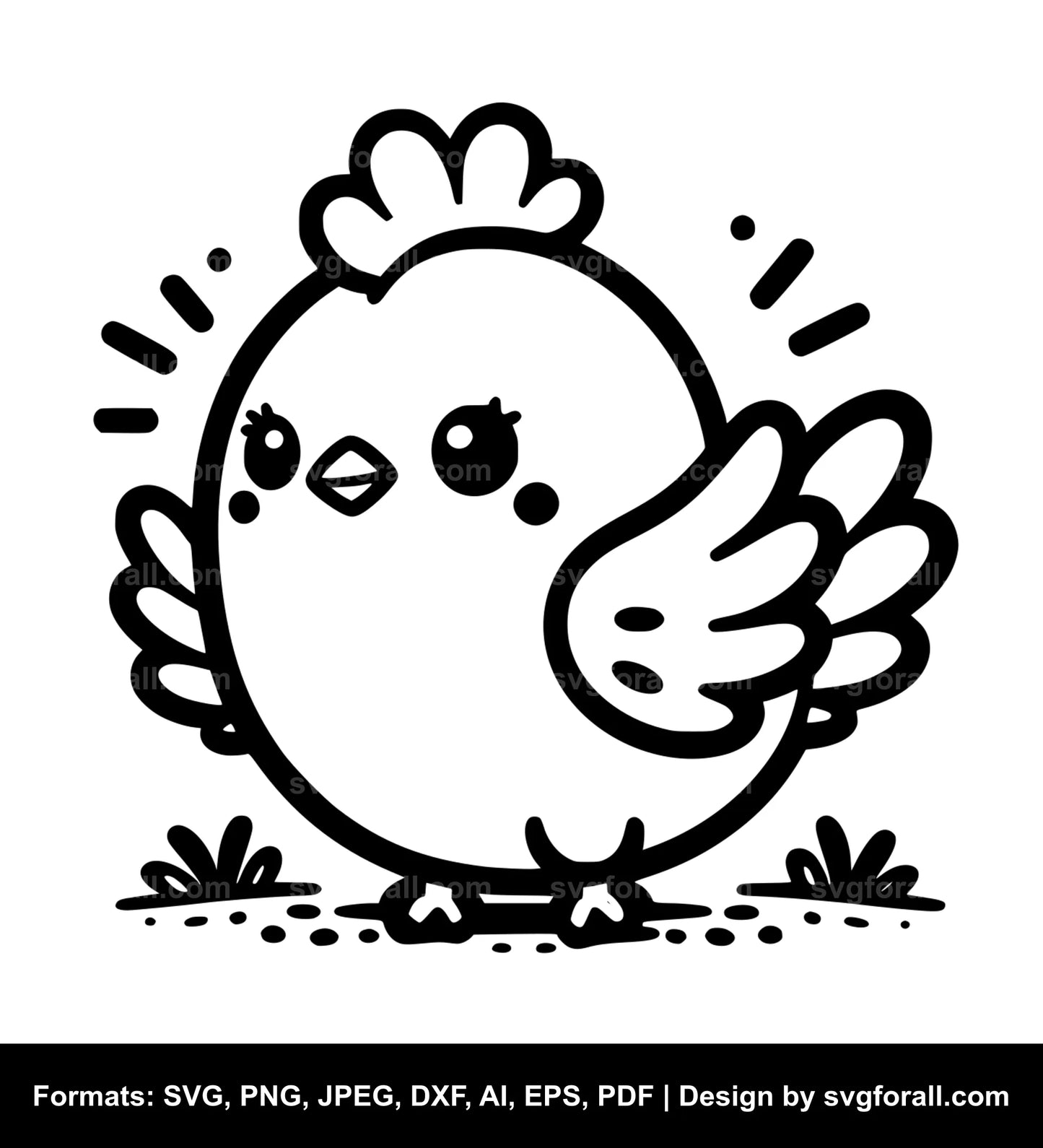 Cute Hen SVG Vector