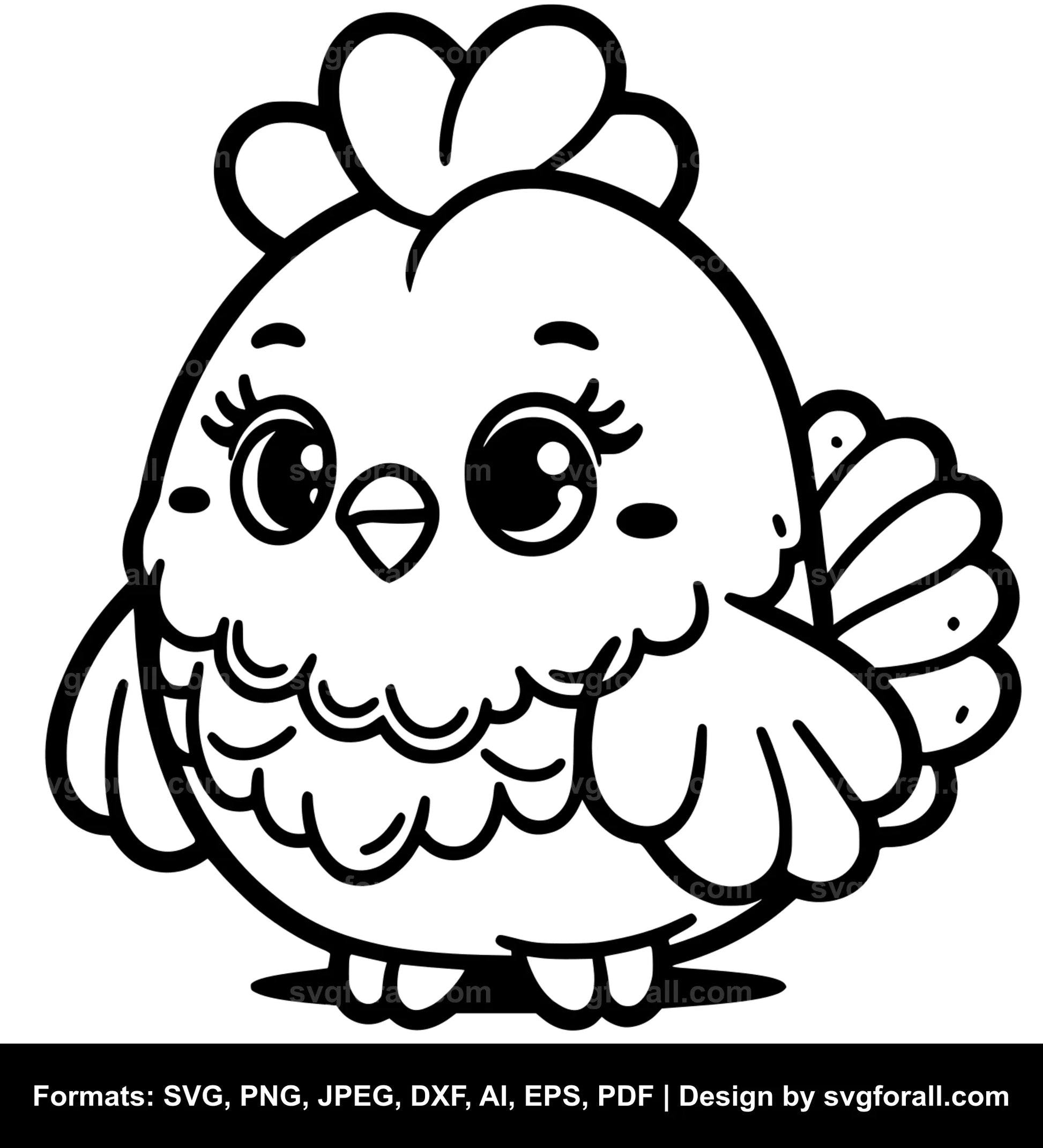 Cute Hen Vector SVG