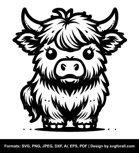 Cute Highland Cow SVG Design