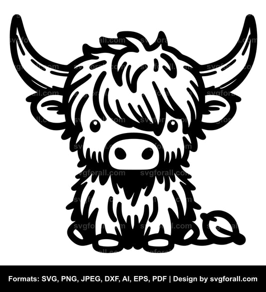 Cute Highland Cow SVG PNG