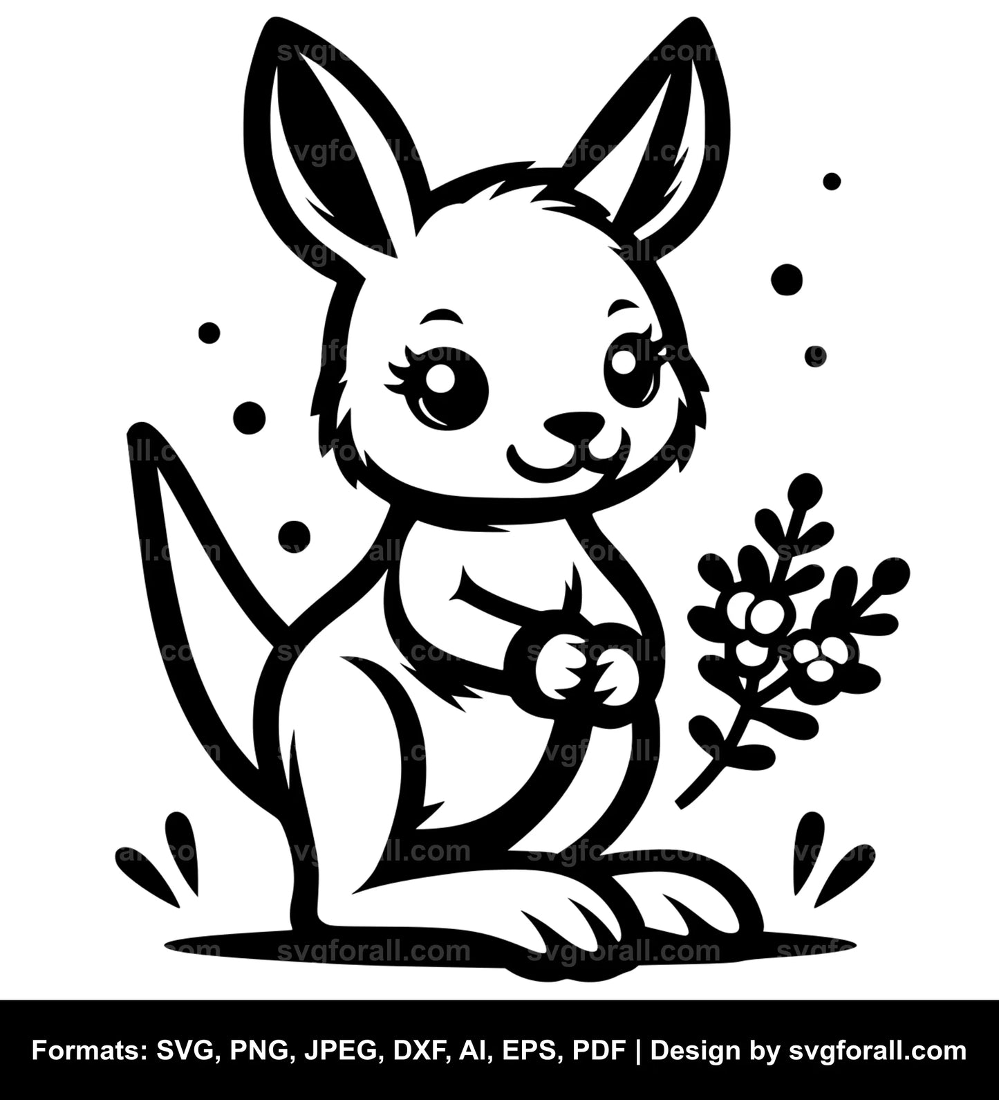 Cute Kangaroo Vector SVG