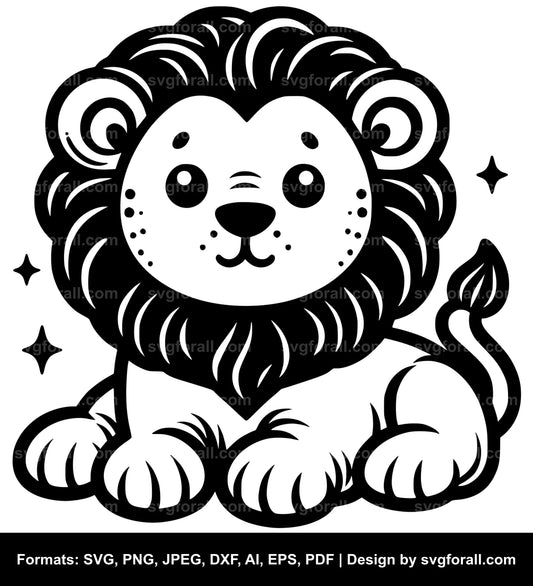 Cute Lion SVG Design