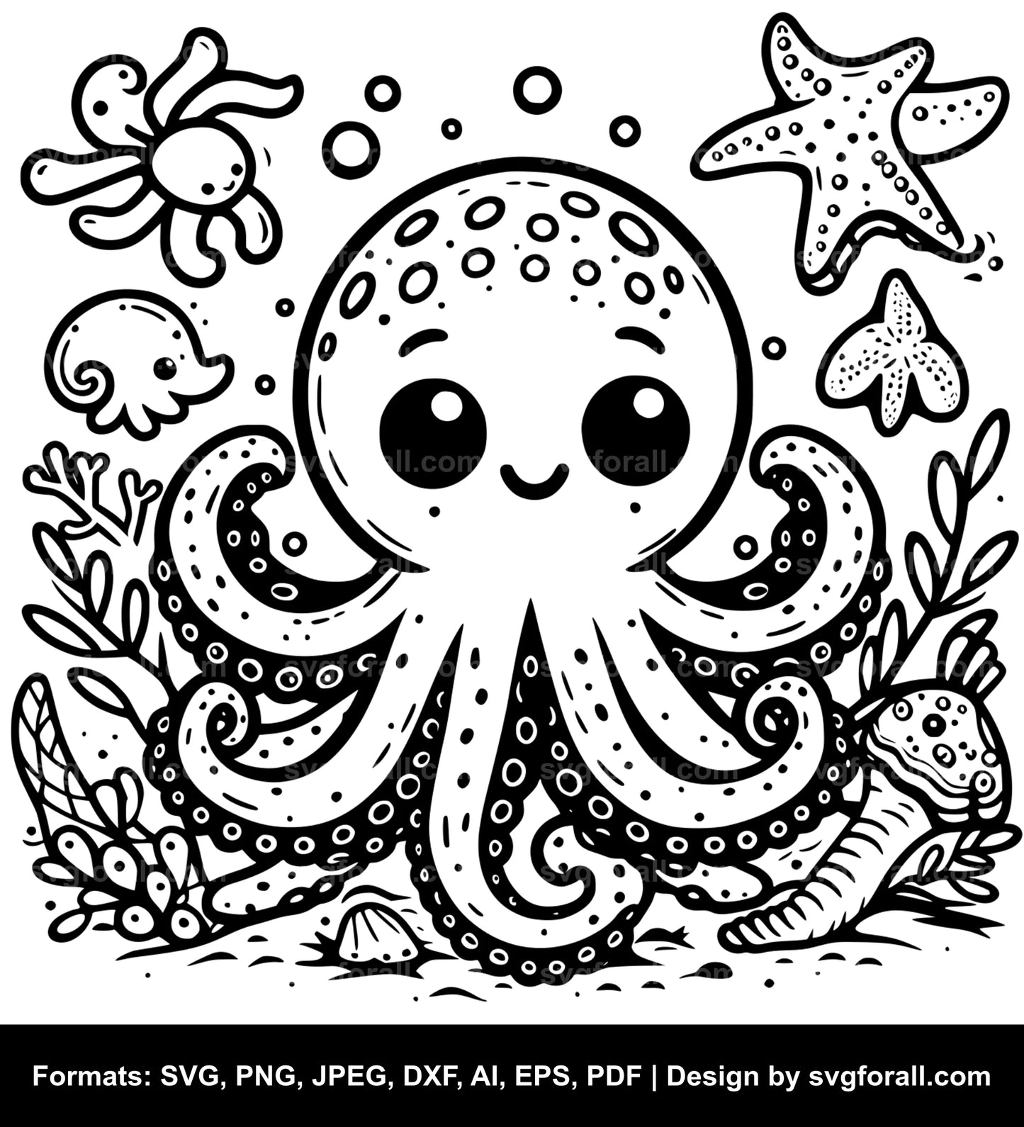 Cute Octopus SVG