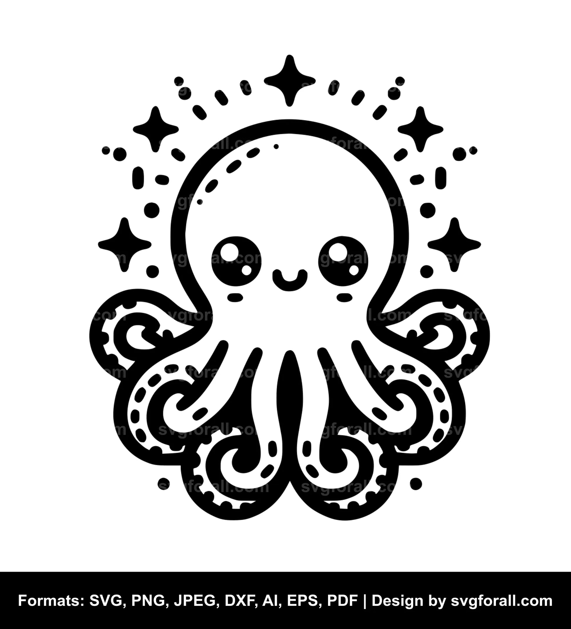 Cute Octopus SVG File