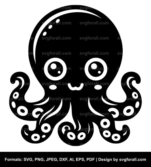 Cute Octopus SVG PNG