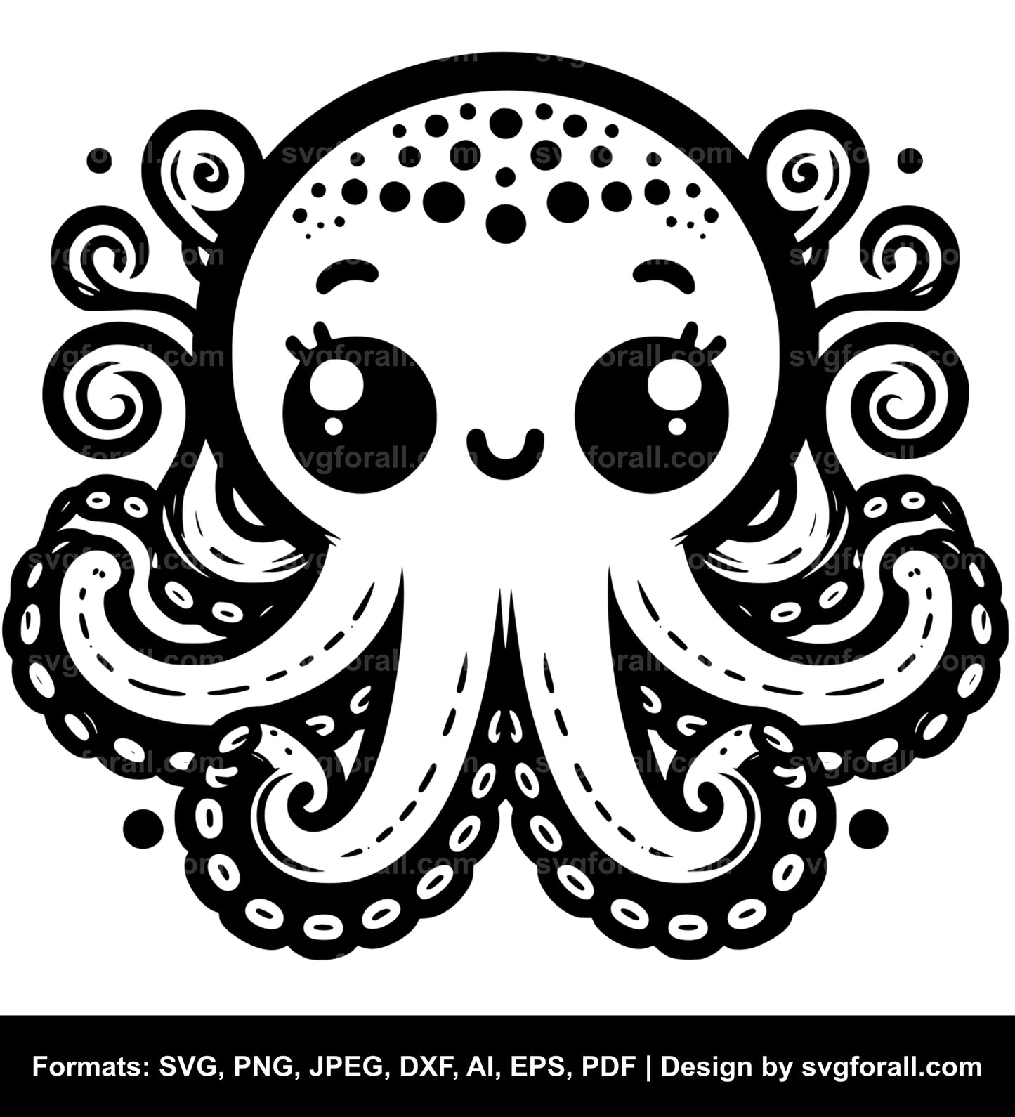 Cute Octopus SVG Vector