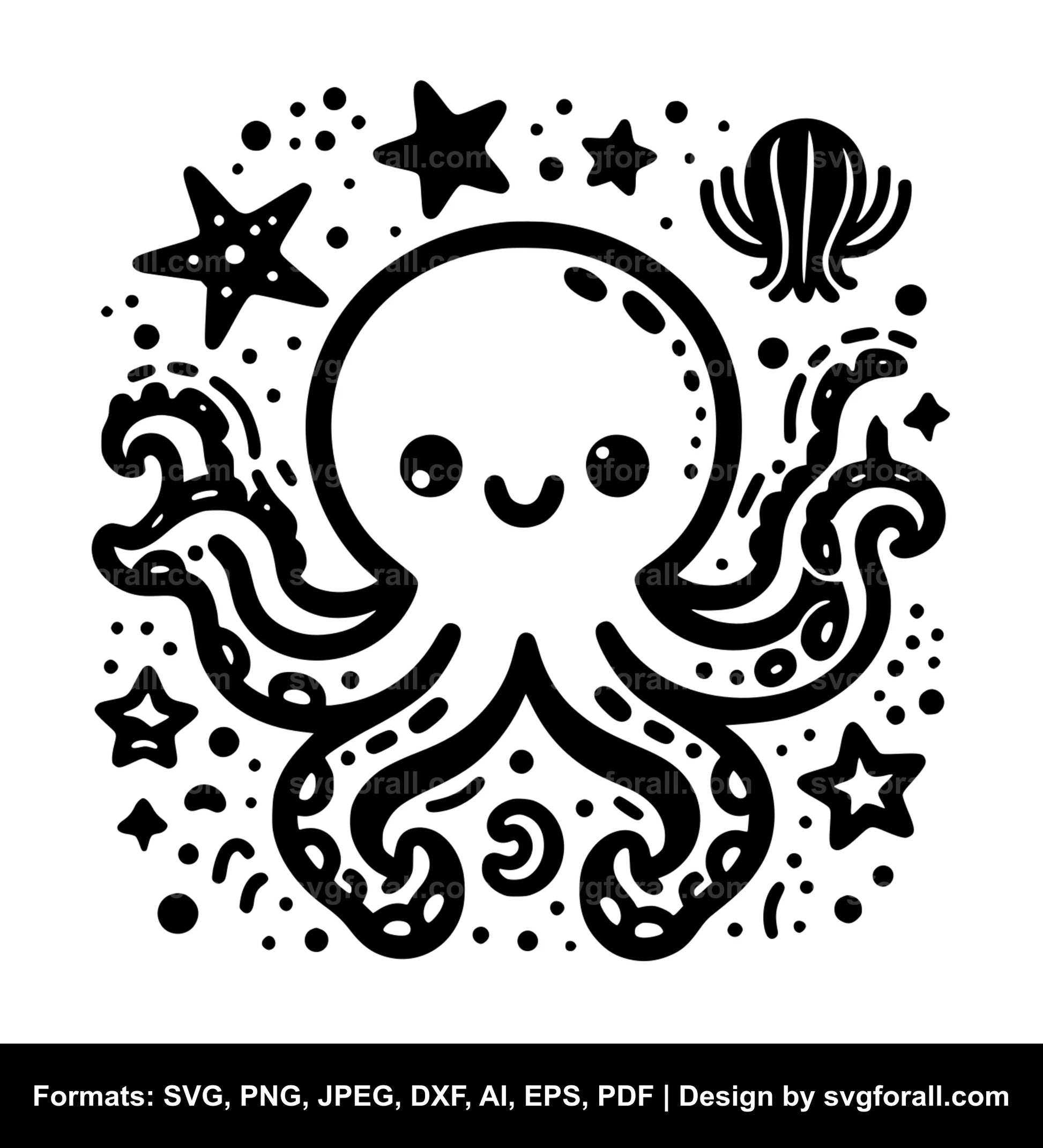 Cute Octopus Vector SVG