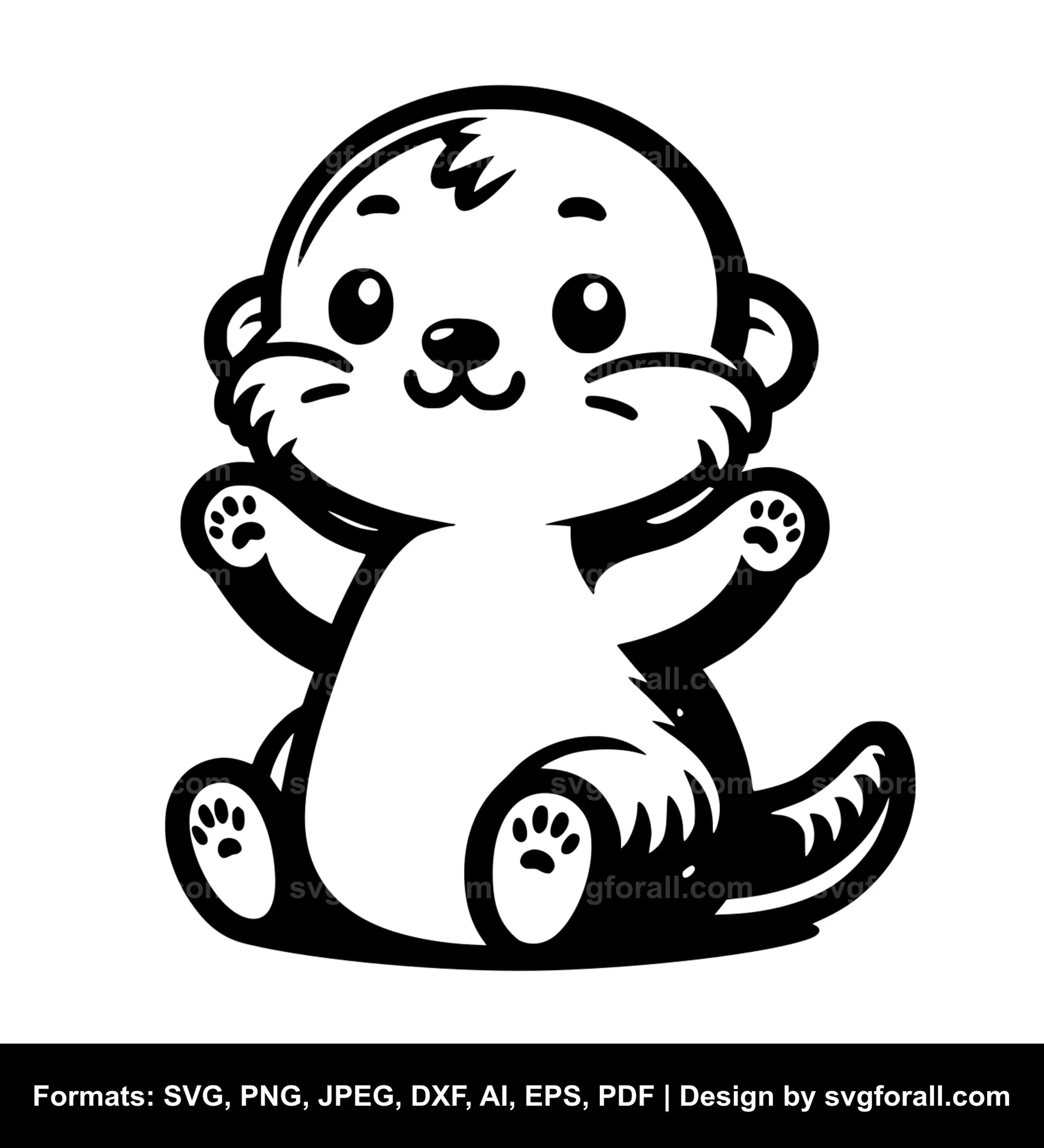 Cute Otter SVG Vector