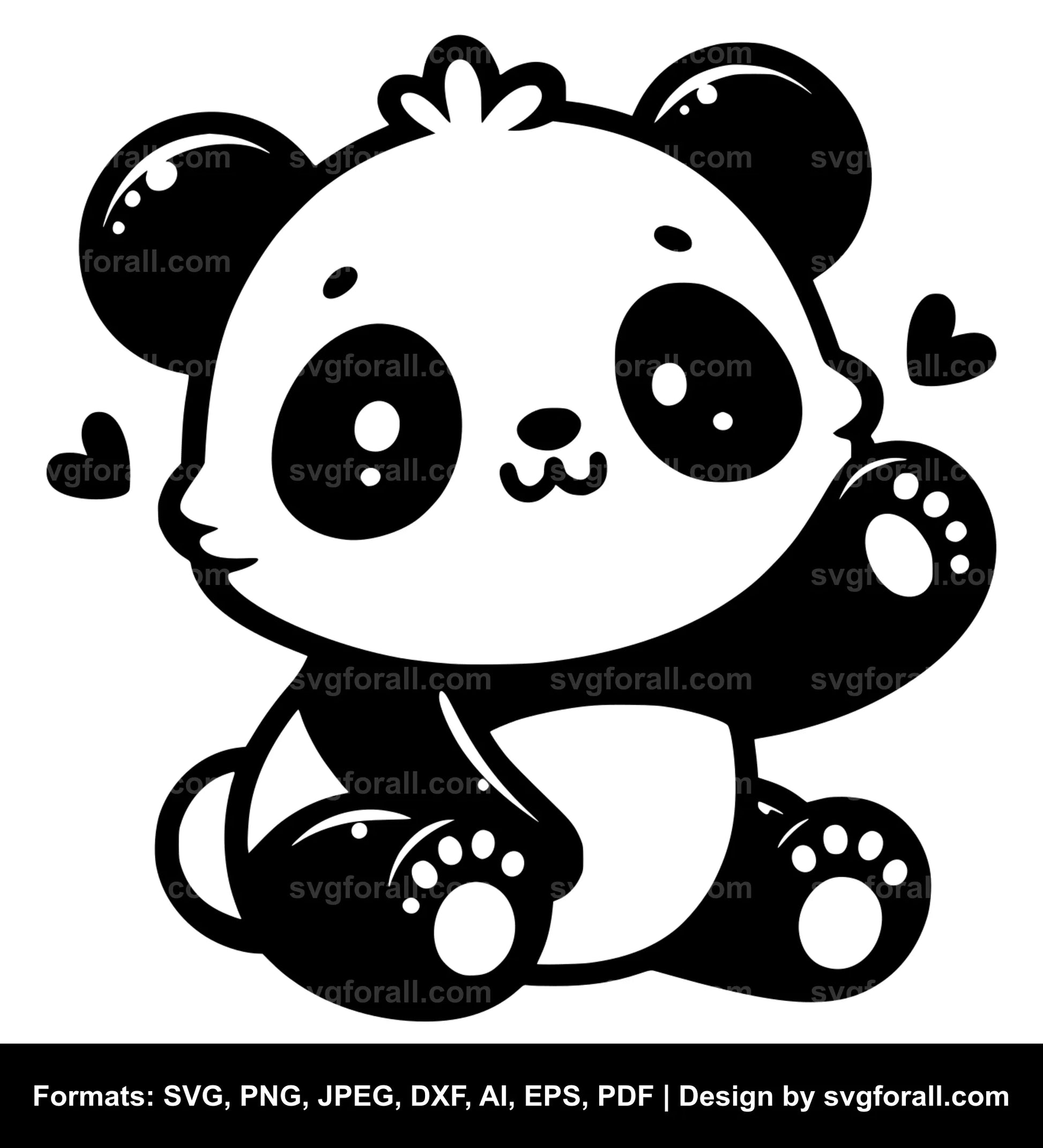 Cute Panda SVG Design